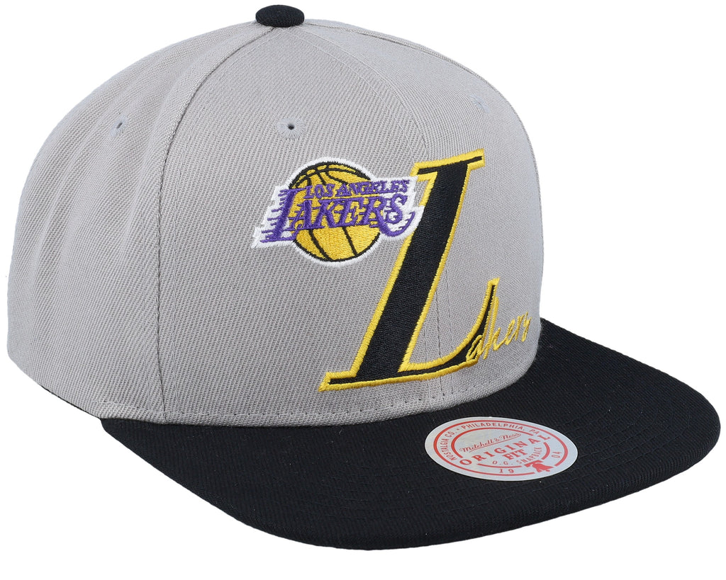 Mens Mitchell & Ness NBA TOP LETTER SNAPBACK LAKERS