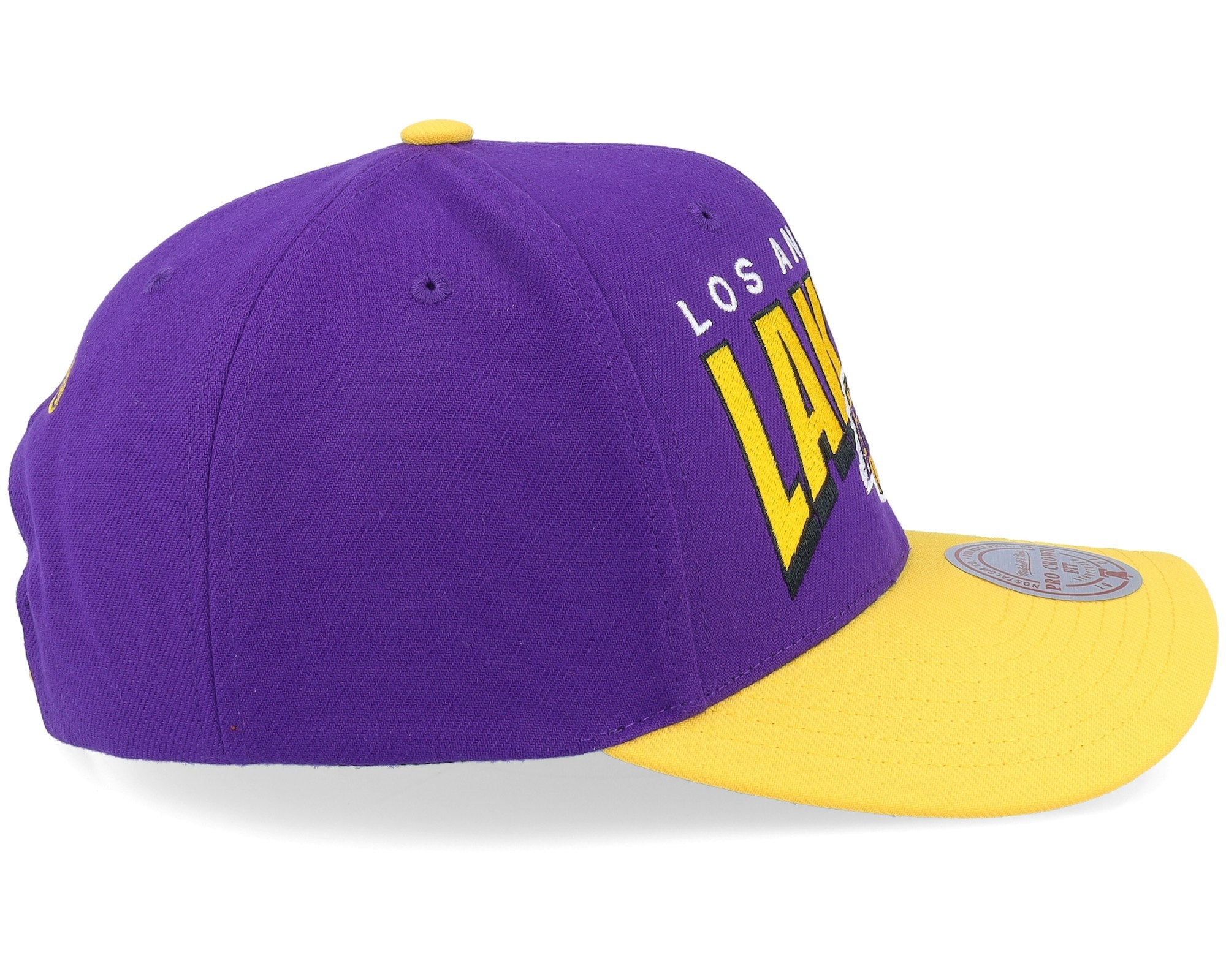MENS MITCHELL & NESS NBA BOOM TEXT PRO SNAPBACK LAKERS - PURPLE