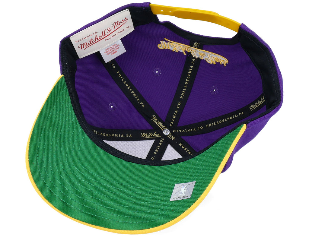 MENS MITCHELL & NESS NBA BOOM TEXT PRO SNAPBACK LAKERS - PURPLE