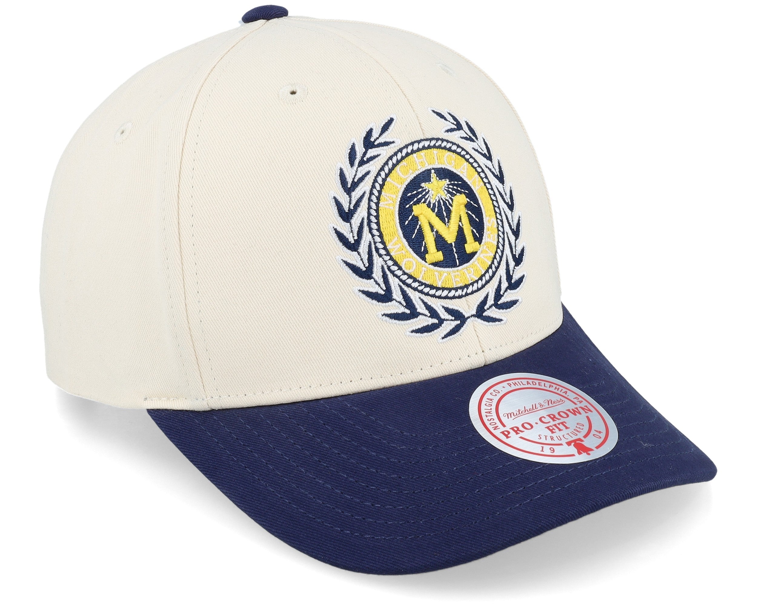 Mens Mitchell & Ness NCAA COLLEGIATE PRO SNAPBACK V MICHIGAN