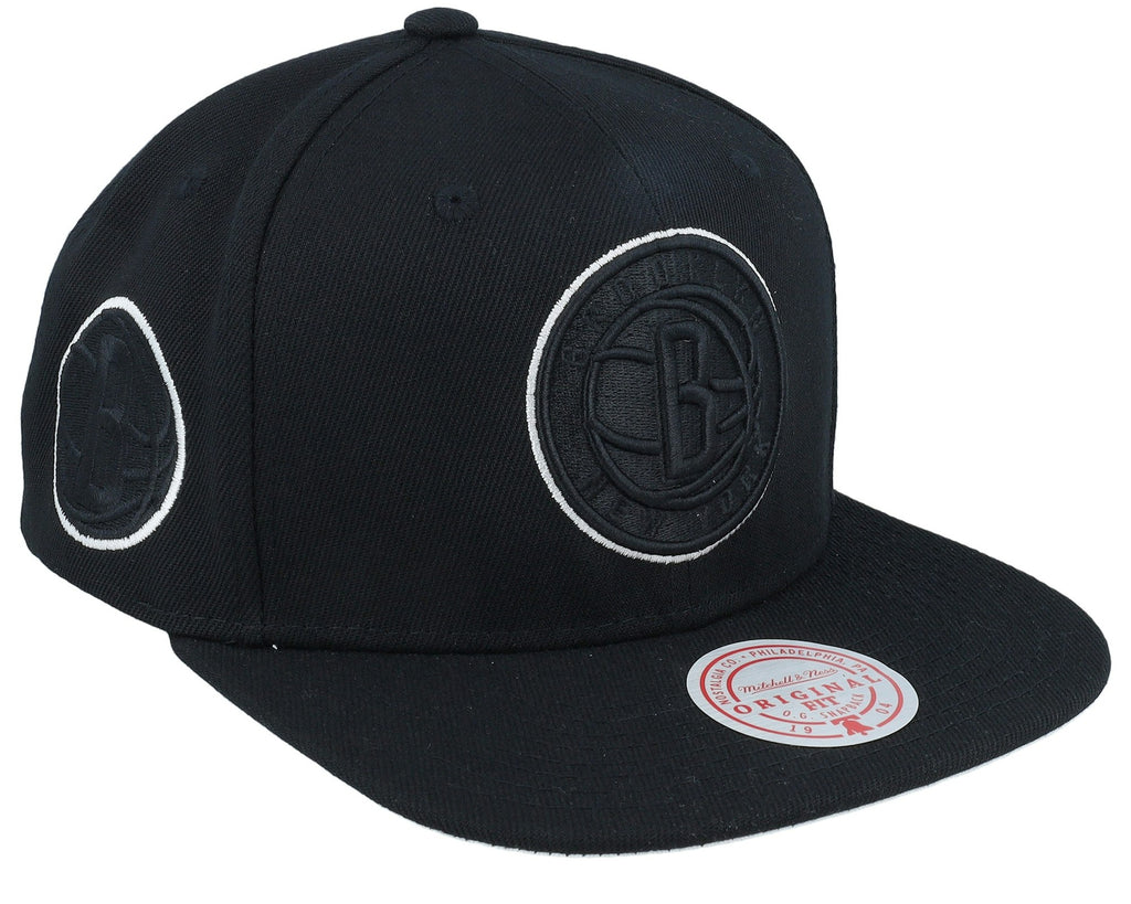MENS MITCHELL & NESS NBA TC BOTTOMS SNAPBACK NETS - BLACK
