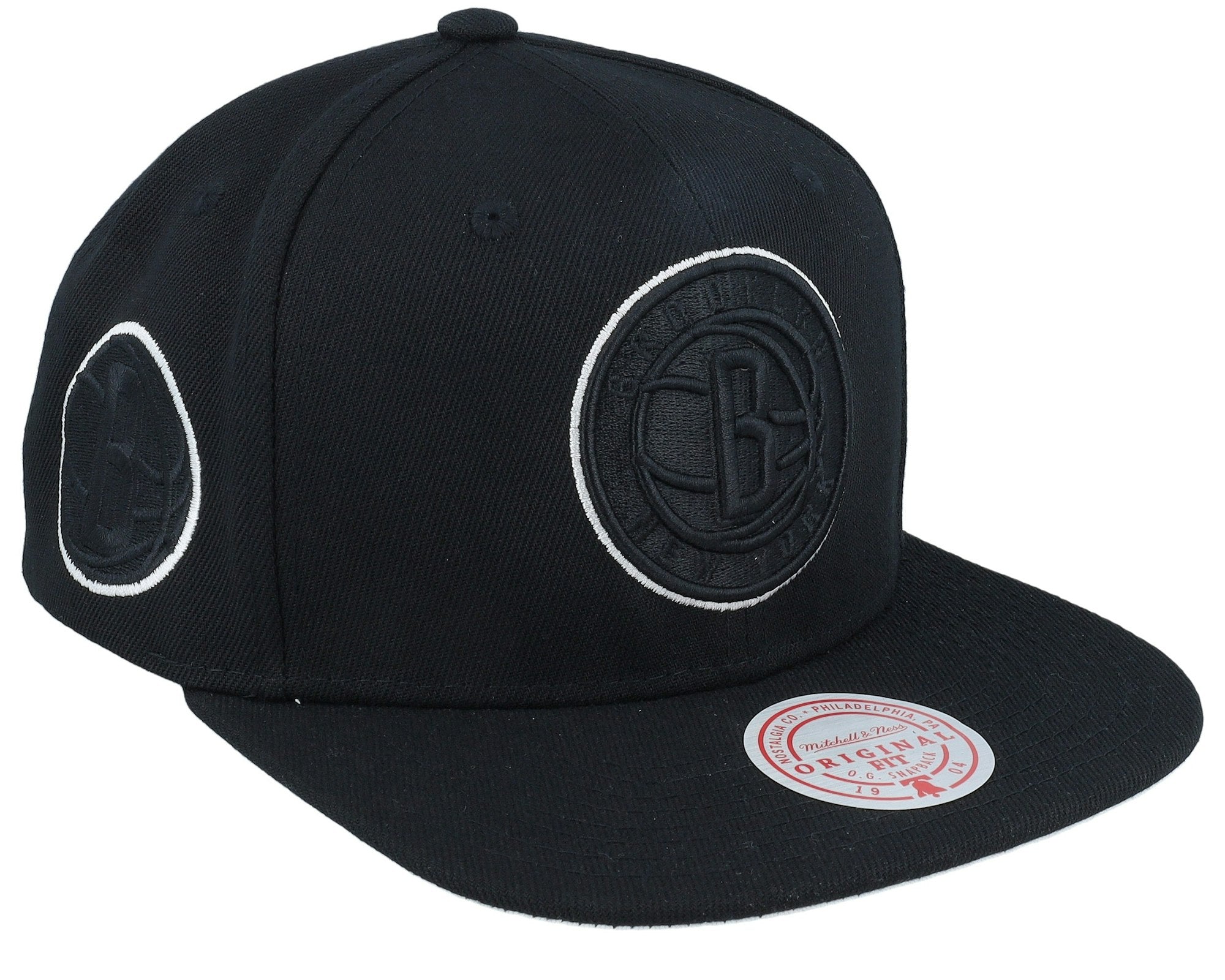 MENS MITCHELL & NESS NBA TC BOTTOMS SNAPBACK NETS - BLACK