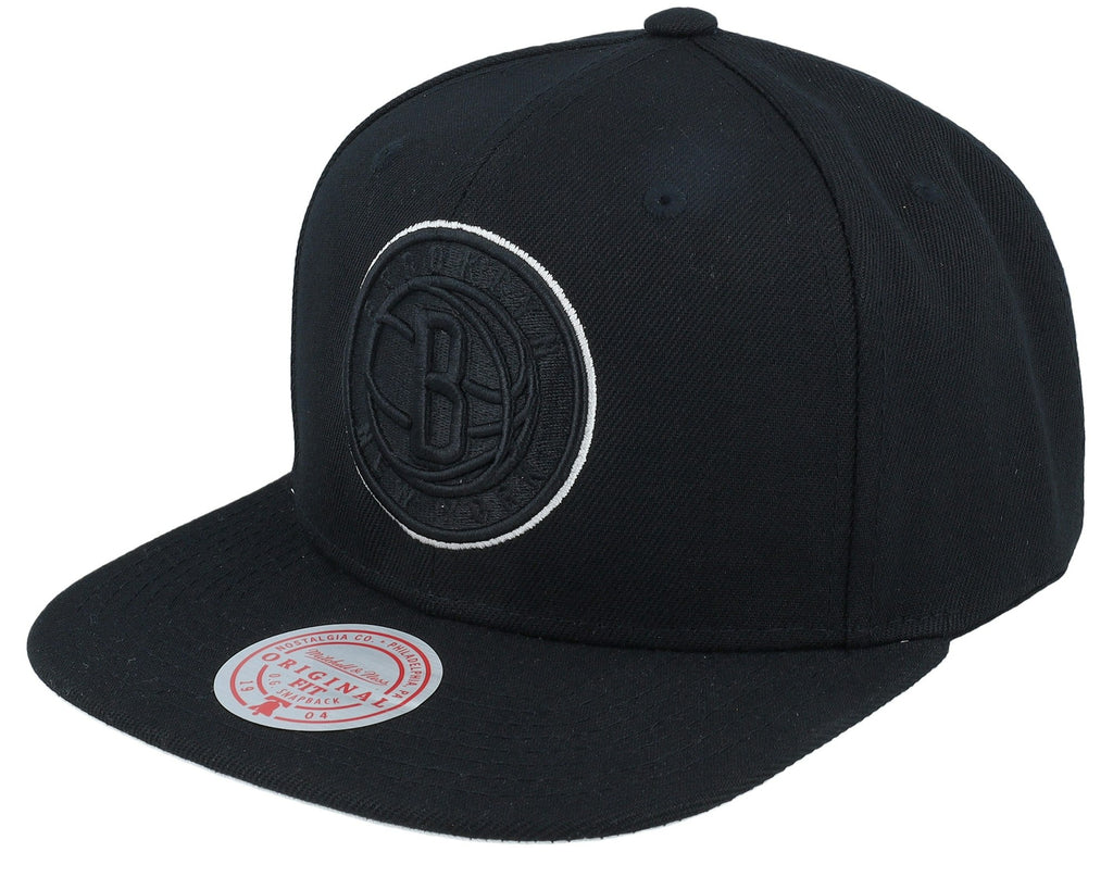 MENS MITCHELL & NESS NBA TC BOTTOMS SNAPBACK NETS - BLACK