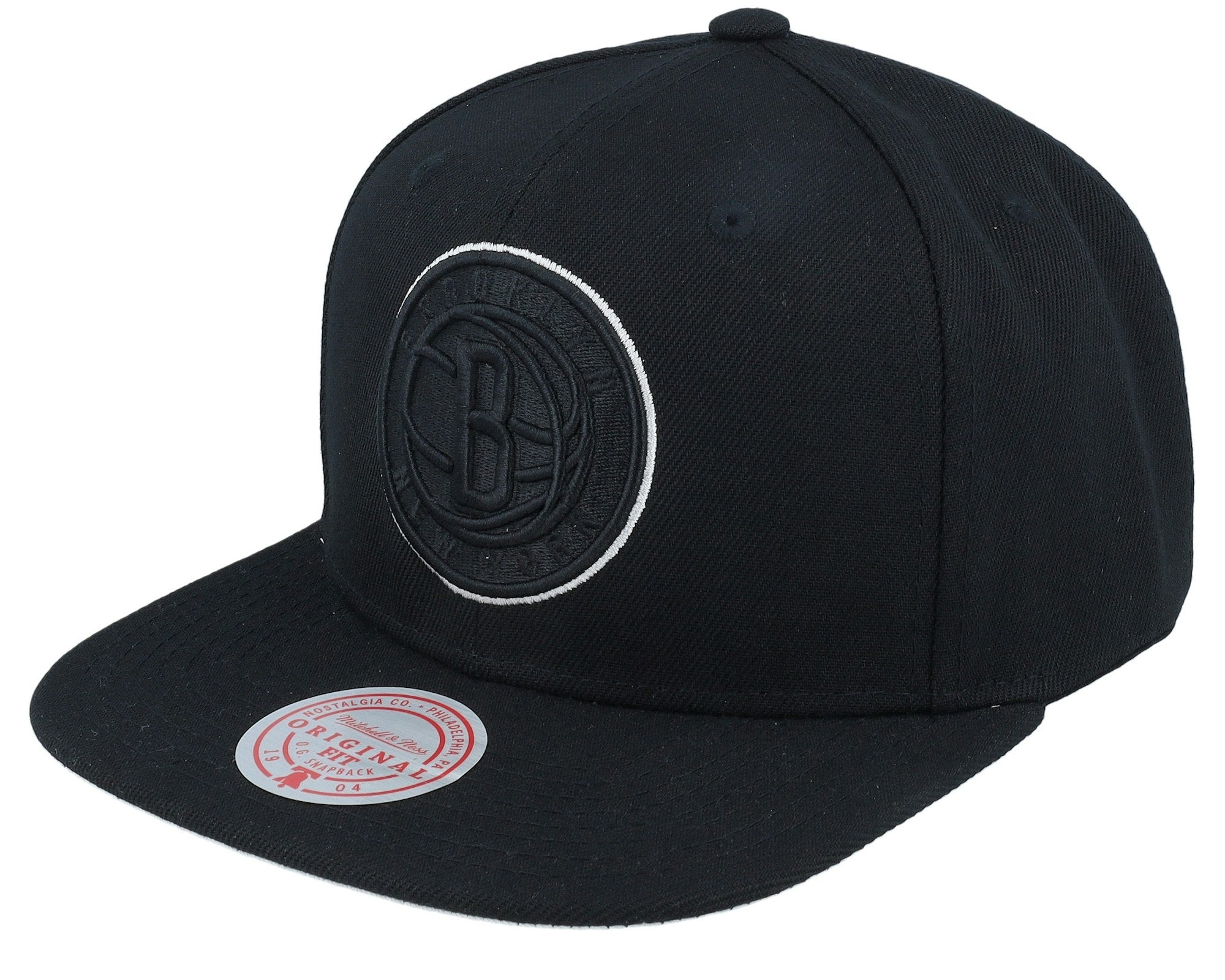 MENS MITCHELL & NESS NBA TC BOTTOMS SNAPBACK NETS - BLACK