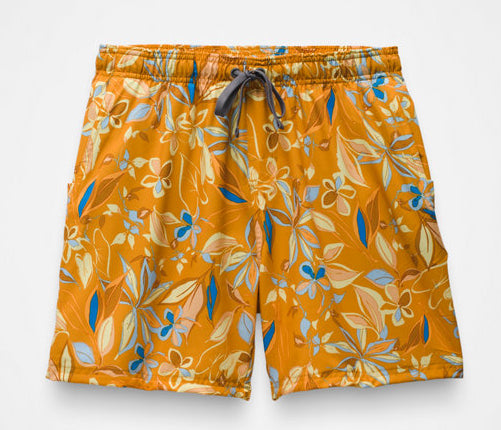 MENS PRANA PLUNGE BUILT IN MESH BRIEF UPF 50+ QUICK DRY SHORTS FLORAL