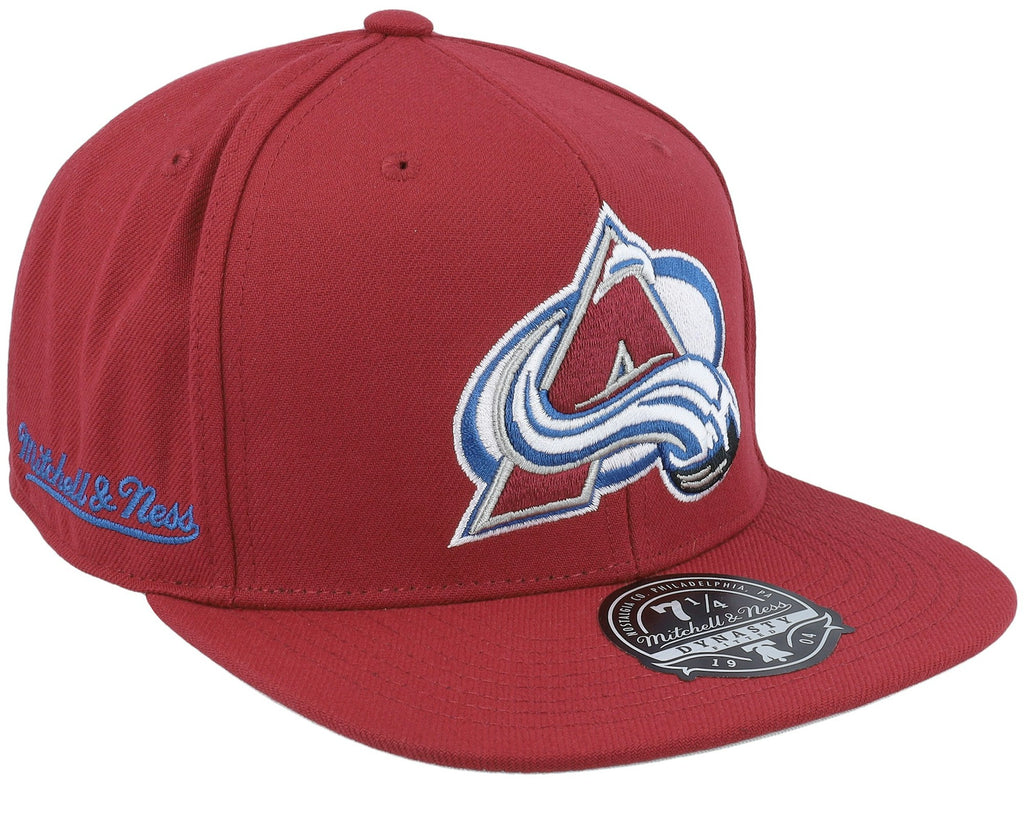 MENS MITCHELL & NESS NHL SIDE PATCH FITTED AVALANCHE - BURGUNDY