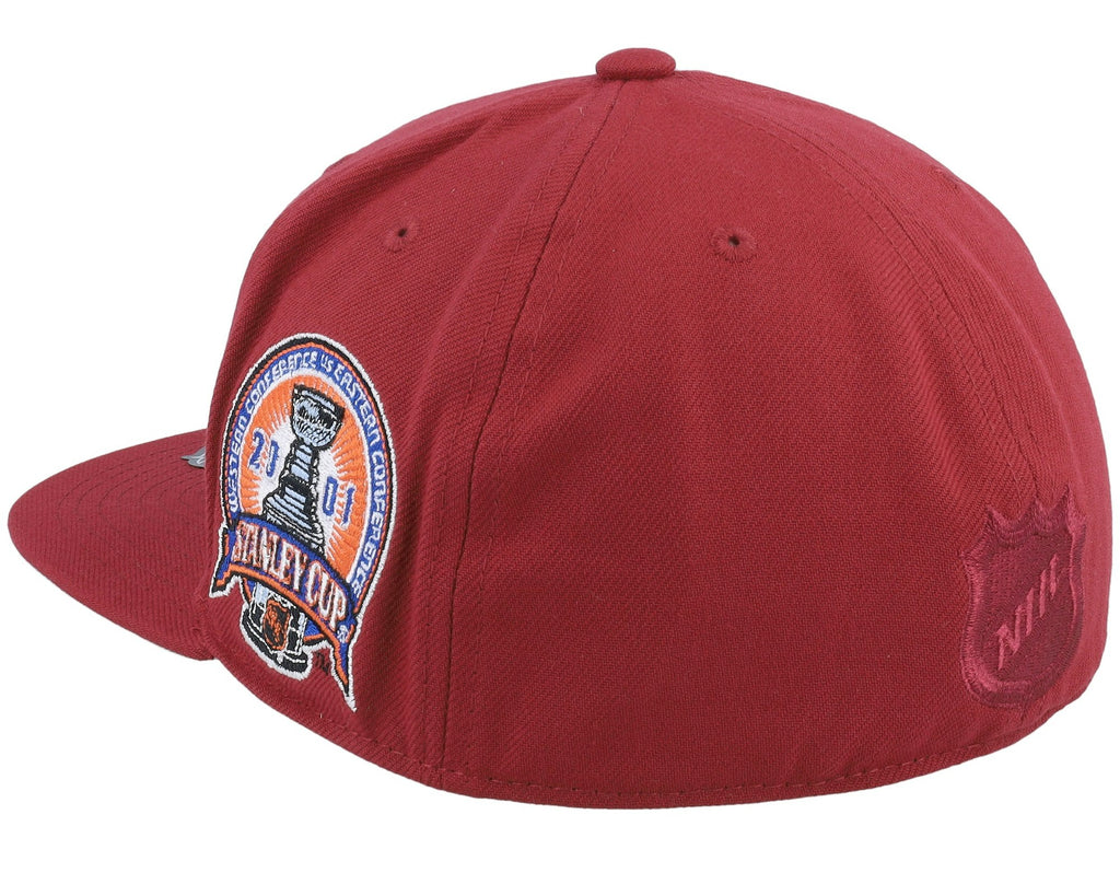 MENS MITCHELL & NESS NHL SIDE PATCH FITTED AVALANCHE - BURGUNDY