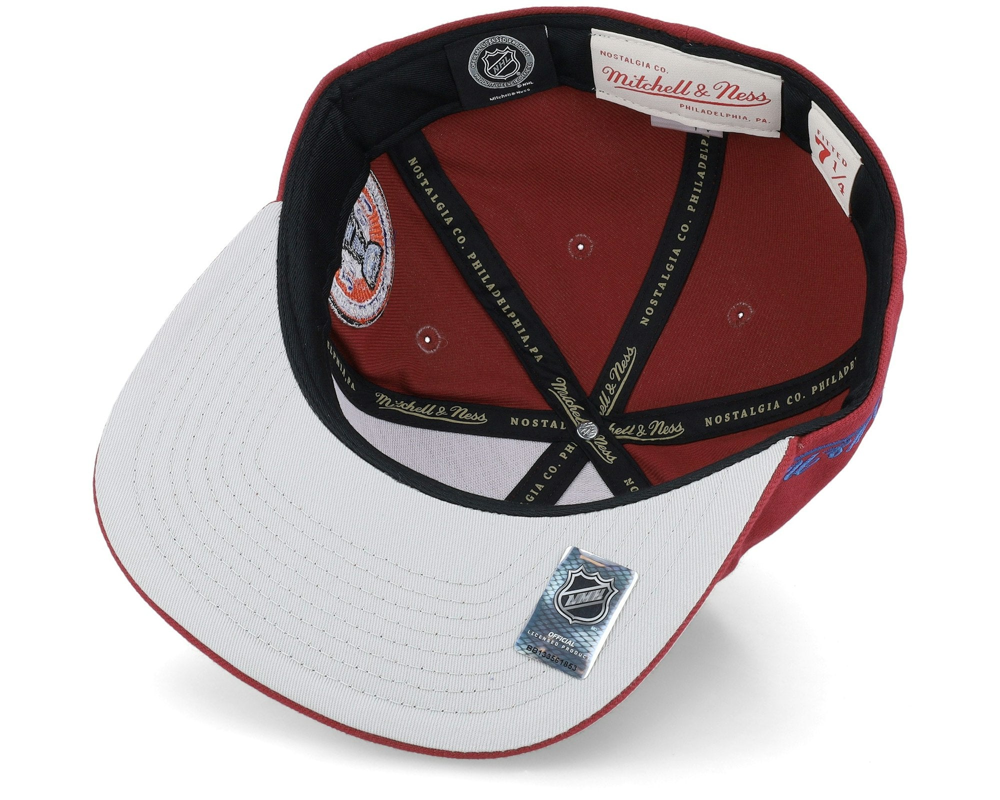 MENS MITCHELL & NESS NHL SIDE PATCH FITTED AVALANCHE - BURGUNDY