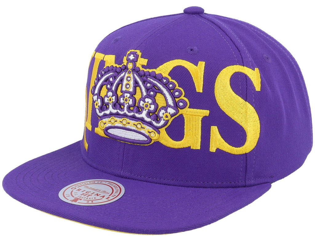 MENS MITCHELL & NESS NHL FULL FRONTAL SNAPBACK VNTG KINGS - PURPLE