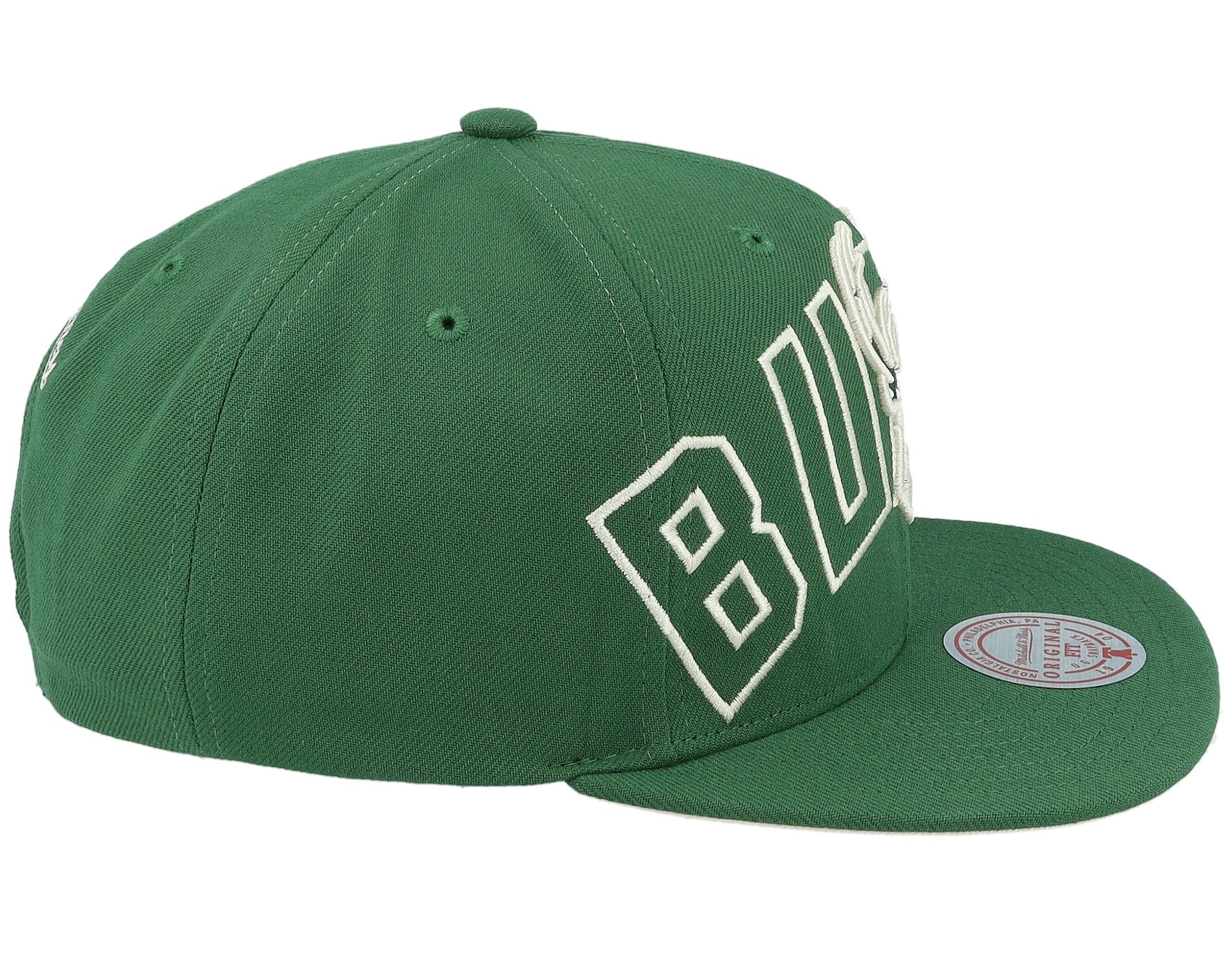 MENS MITCHELL & NESS NBA FULL FRONTAL SNAPBACK BUCKS - GREEN