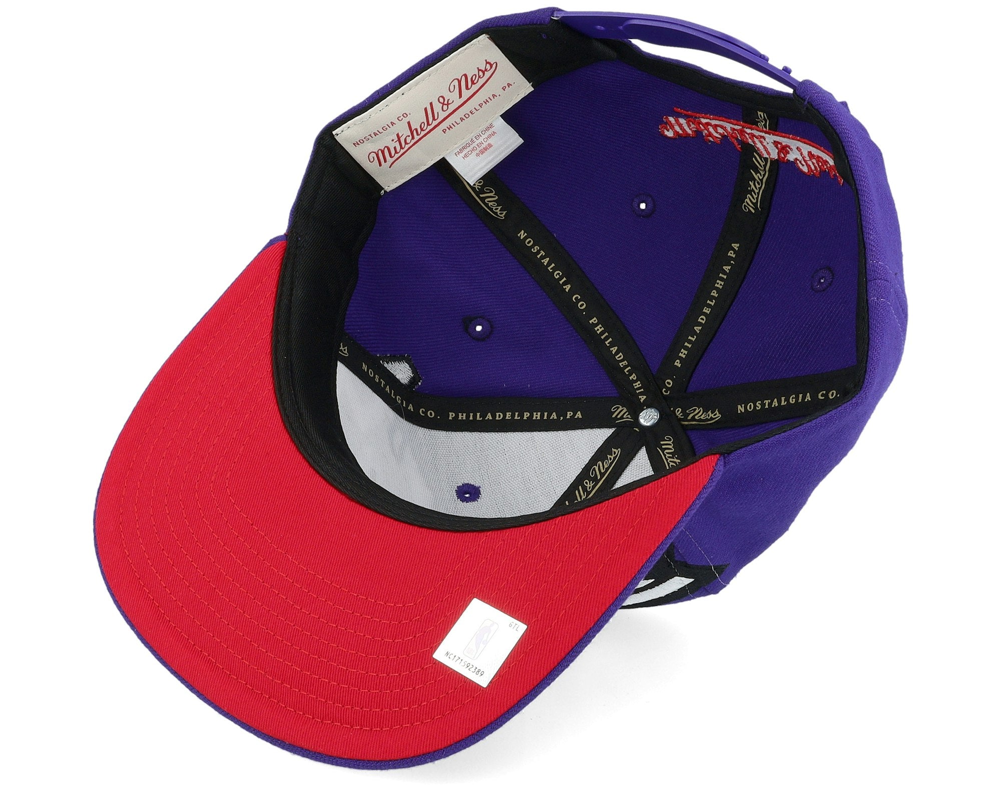 MENS MITCHELL & NESS NBA FULL FRONTAL SNAPBACK HWC RAPTORS - PURPLE