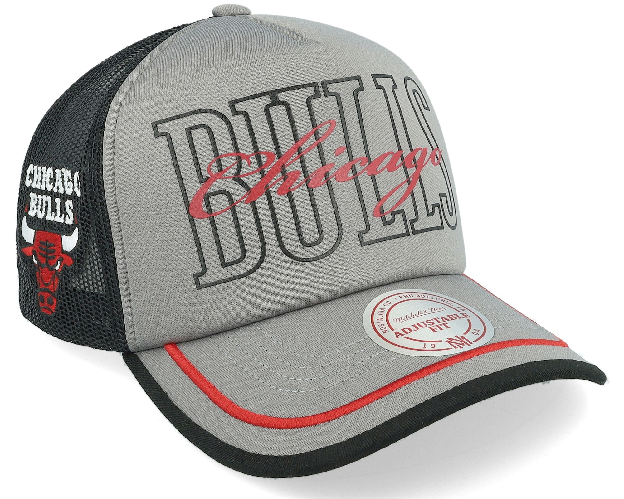 MENS MITCHELL & NESS NBA TEAM ROYALTY TRUCKER BULLS - GREY