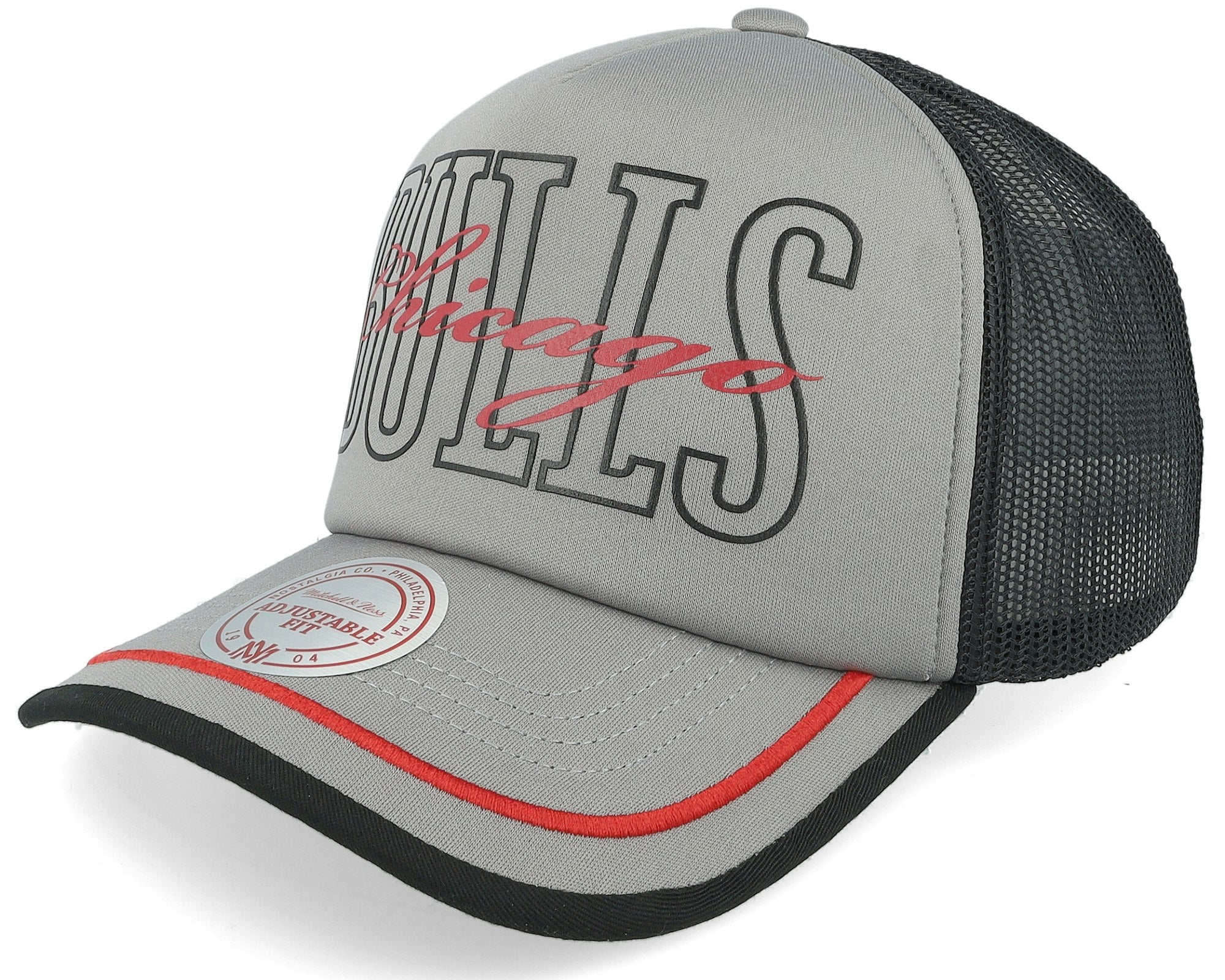 MENS MITCHELL & NESS NBA TEAM ROYALTY TRUCKER BULLS - GREY