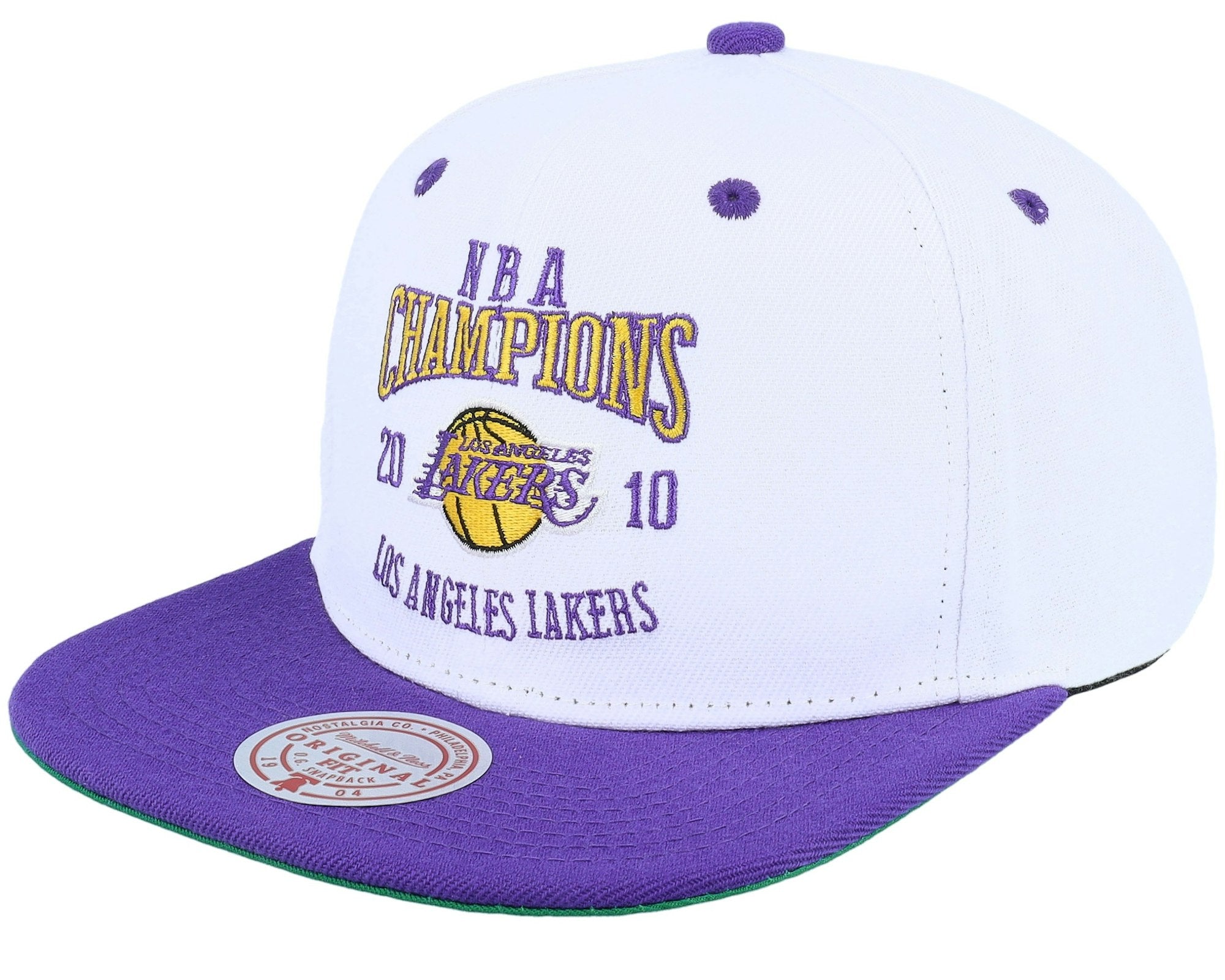 MENS MITCHELL & NESS NBA CHAMP SERIES SNAPBACK LAKERS - WHITE