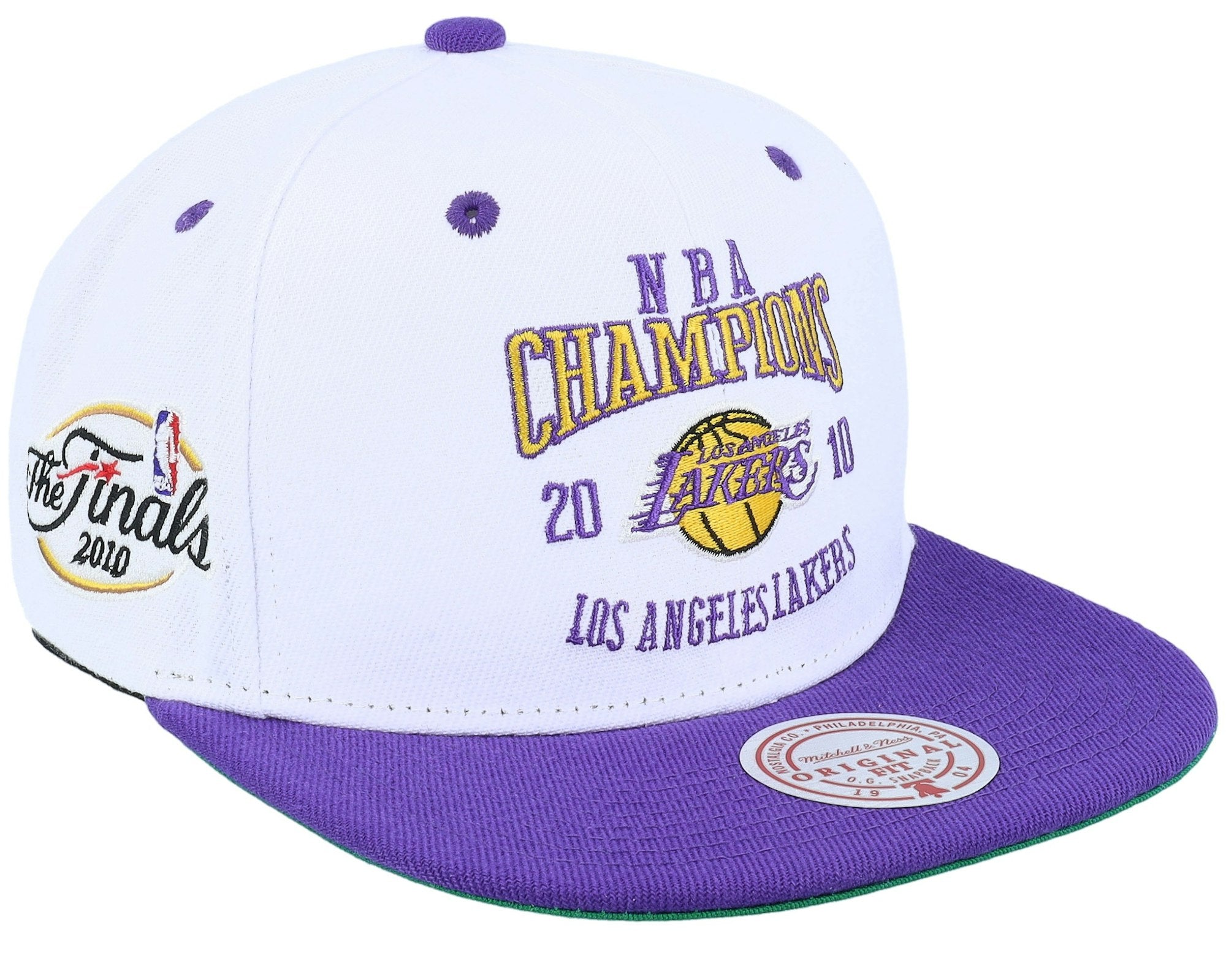 MENS MITCHELL & NESS NBA CHAMP SERIES SNAPBACK LAKERS - WHITE