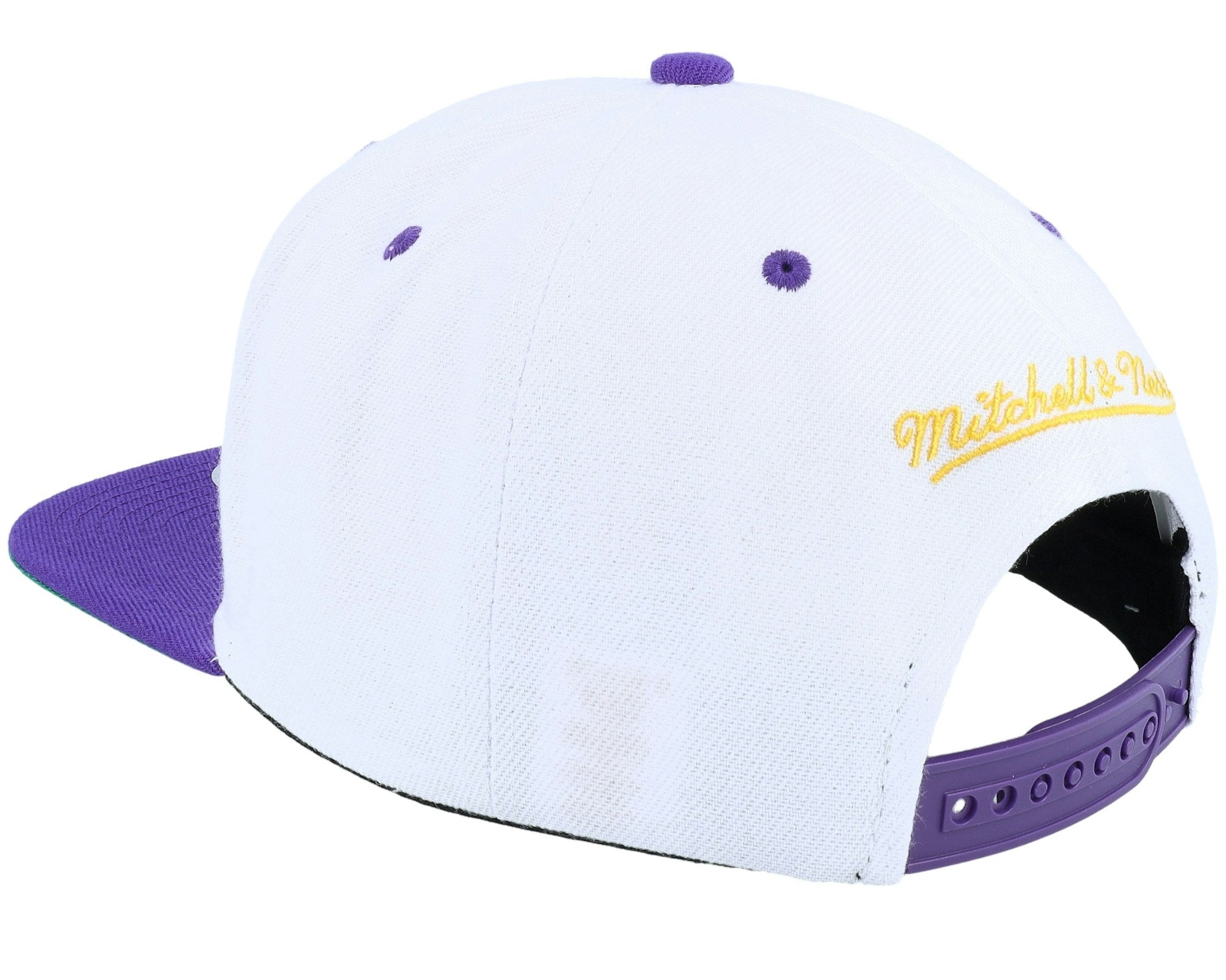 MENS MITCHELL & NESS NBA CHAMP SERIES SNAPBACK LAKERS - WHITE