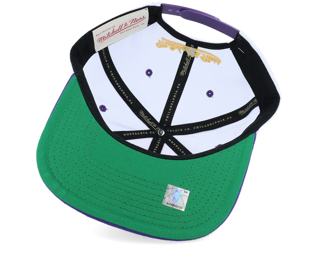 MENS MITCHELL & NESS NBA CHAMP SERIES SNAPBACK LAKERS - WHITE