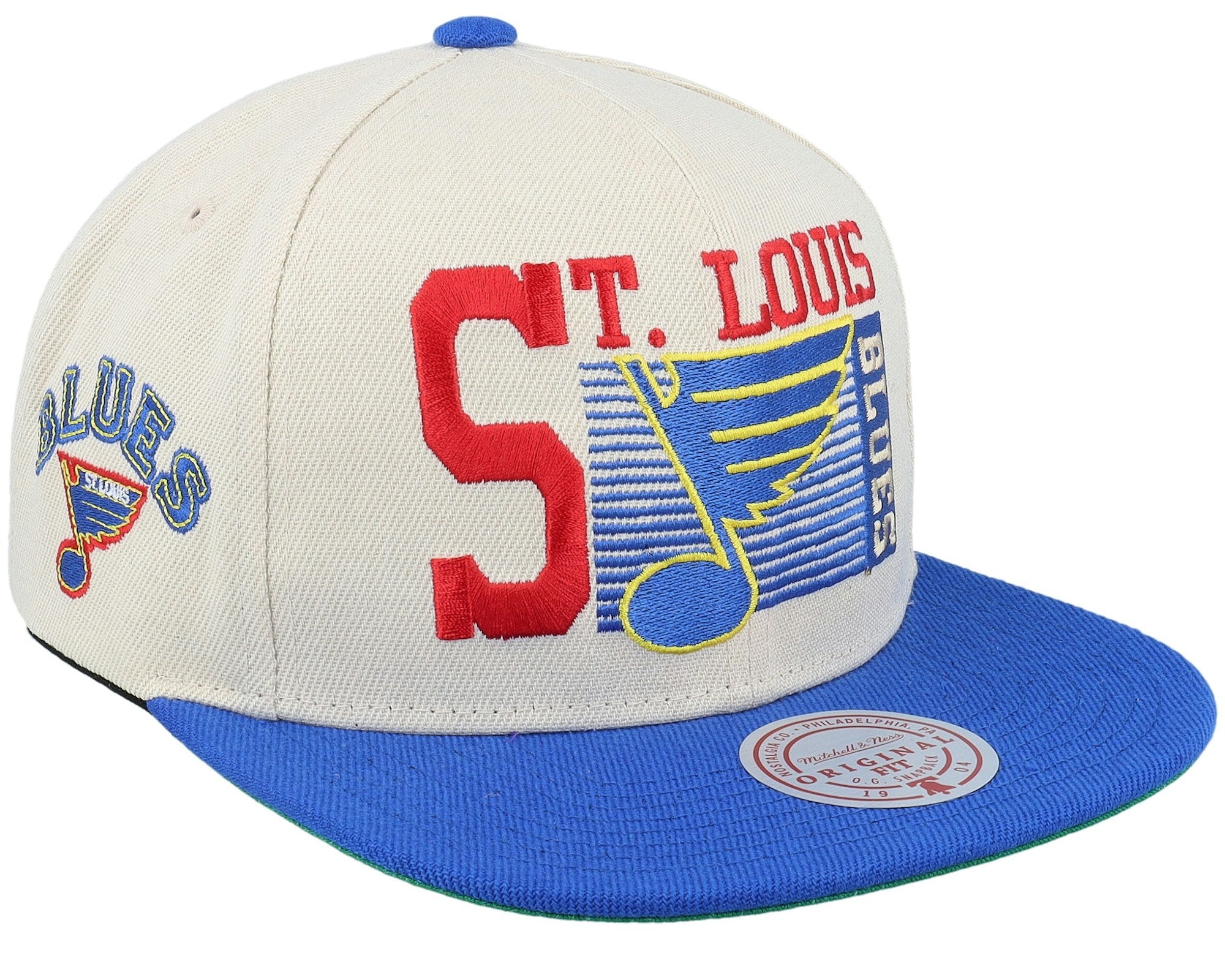 MENS MITCHELL & NESS NHL SPEED ZONE SNAPBACK VNTG BLUES - OFF WHITE