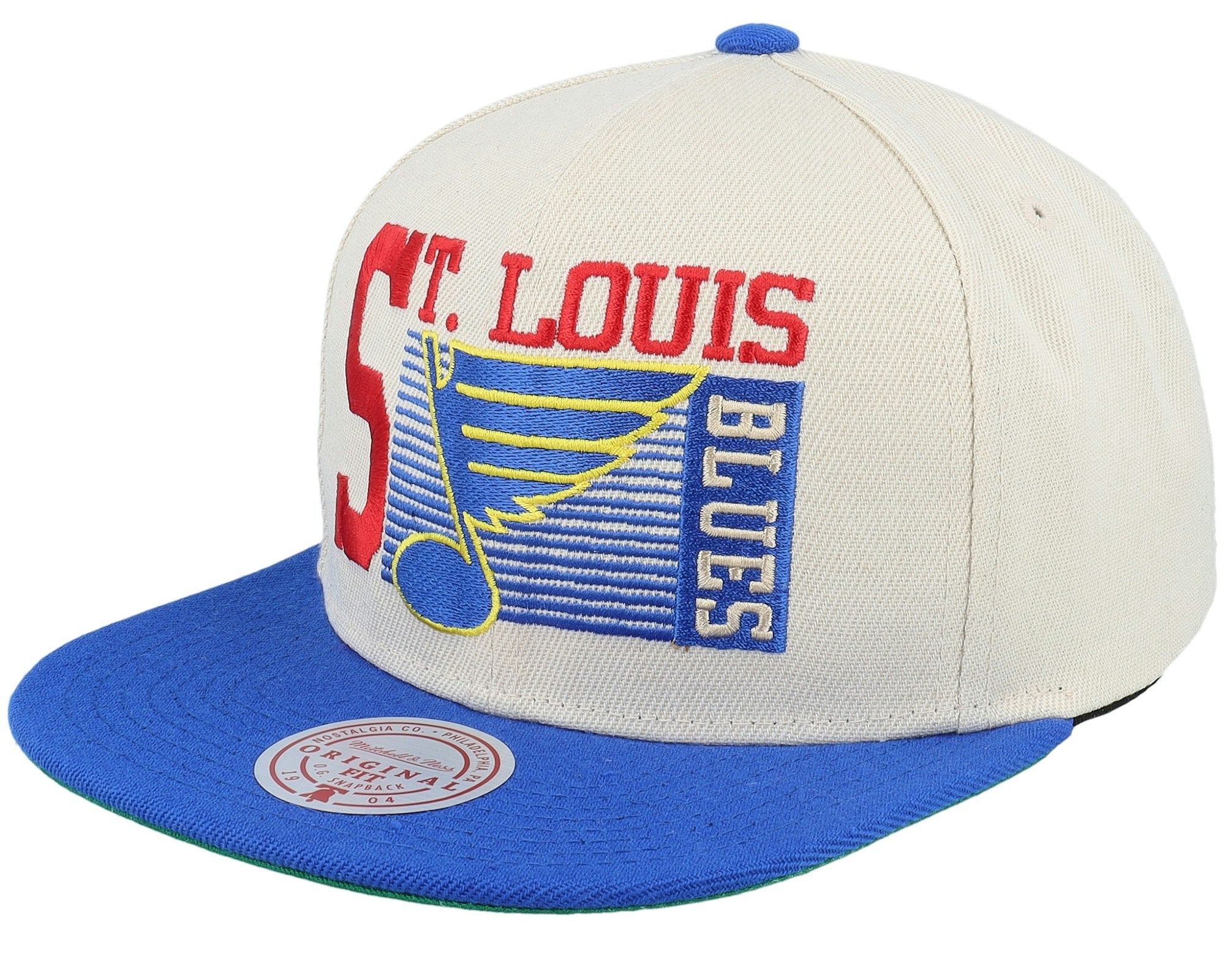 MENS MITCHELL & NESS NHL SPEED ZONE SNAPBACK VNTG BLUES - OFF WHITE