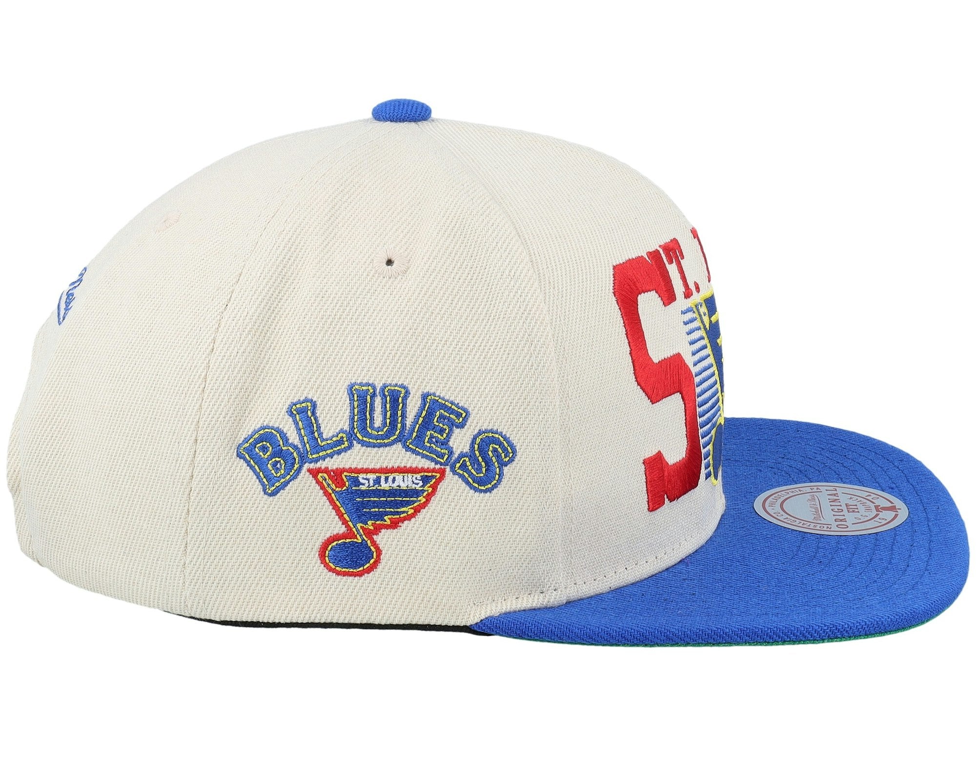 MENS MITCHELL & NESS NHL SPEED ZONE SNAPBACK VNTG BLUES - OFF WHITE