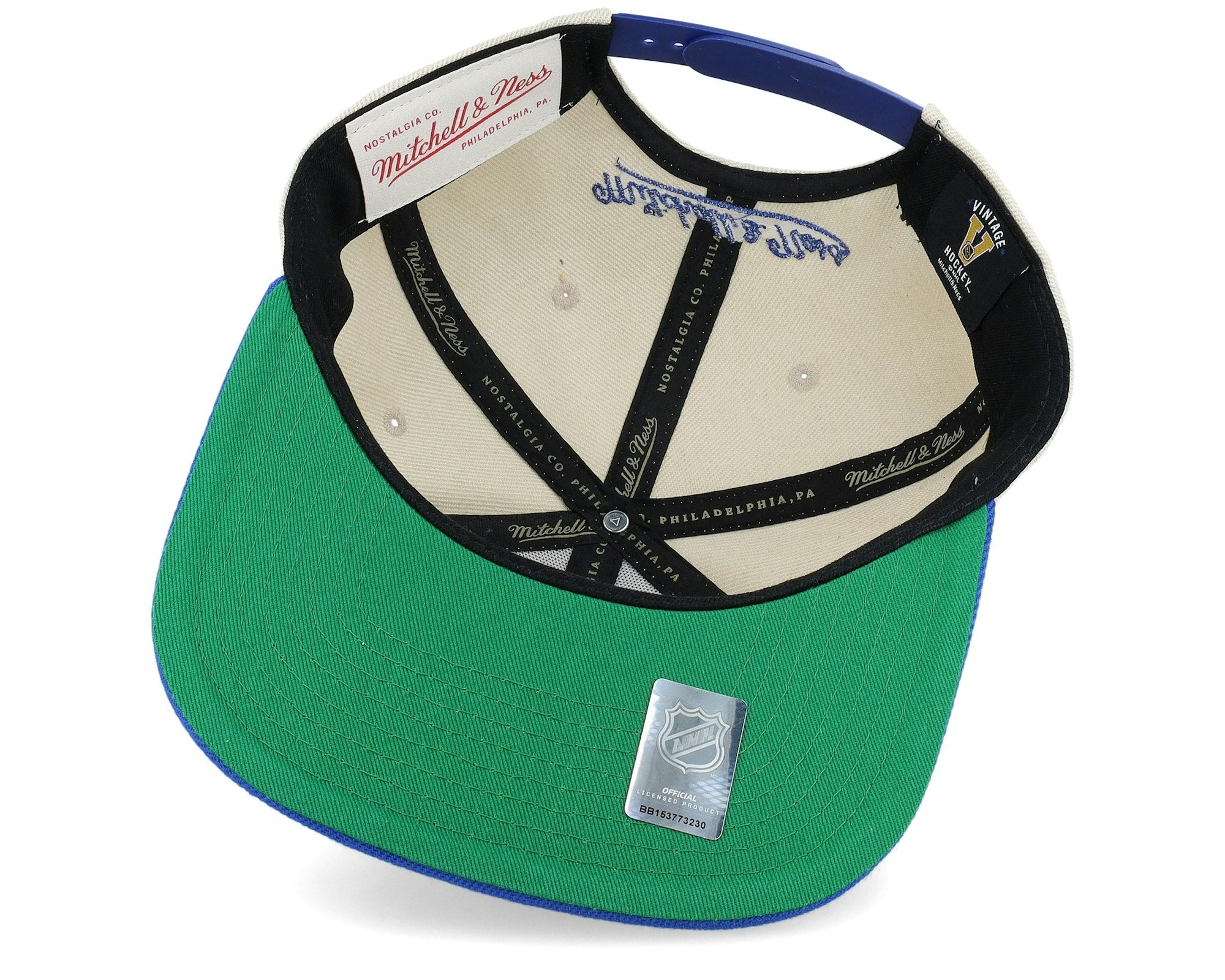 MENS MITCHELL & NESS NHL SPEED ZONE SNAPBACK VNTG BLUES - OFF WHITE