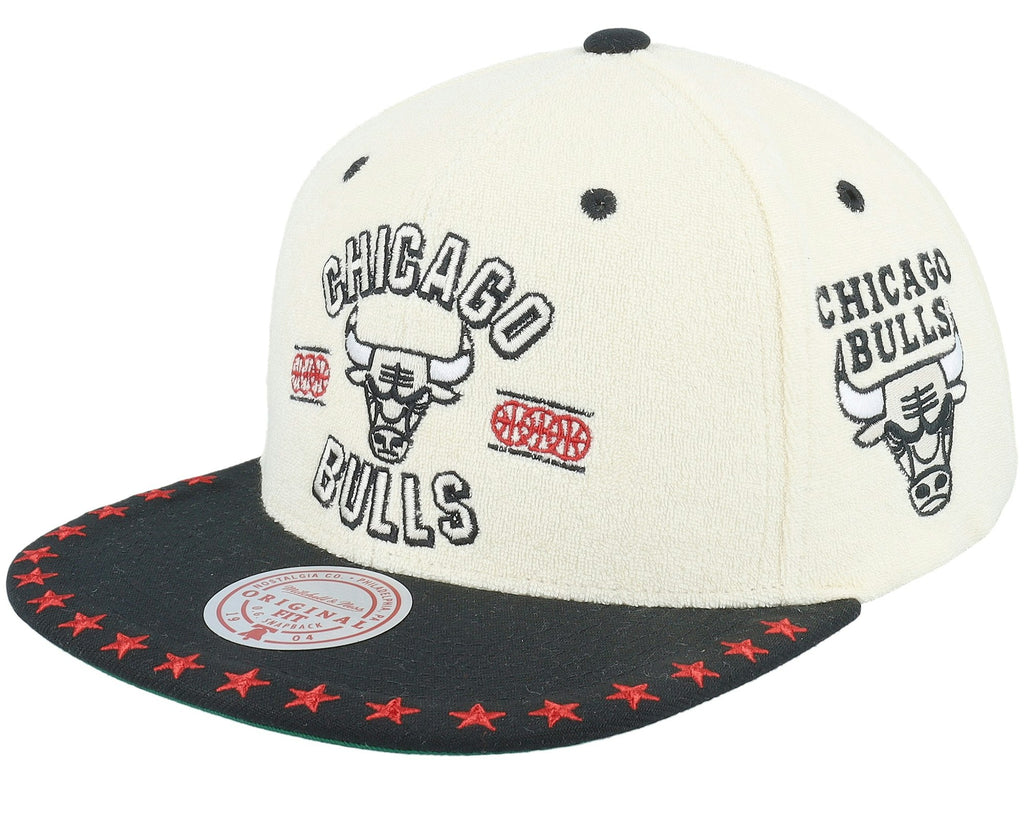 MENS MITCHELL & NESS NBA DUNE ROYAL SNAPBACK BULLS - OFF WHITE