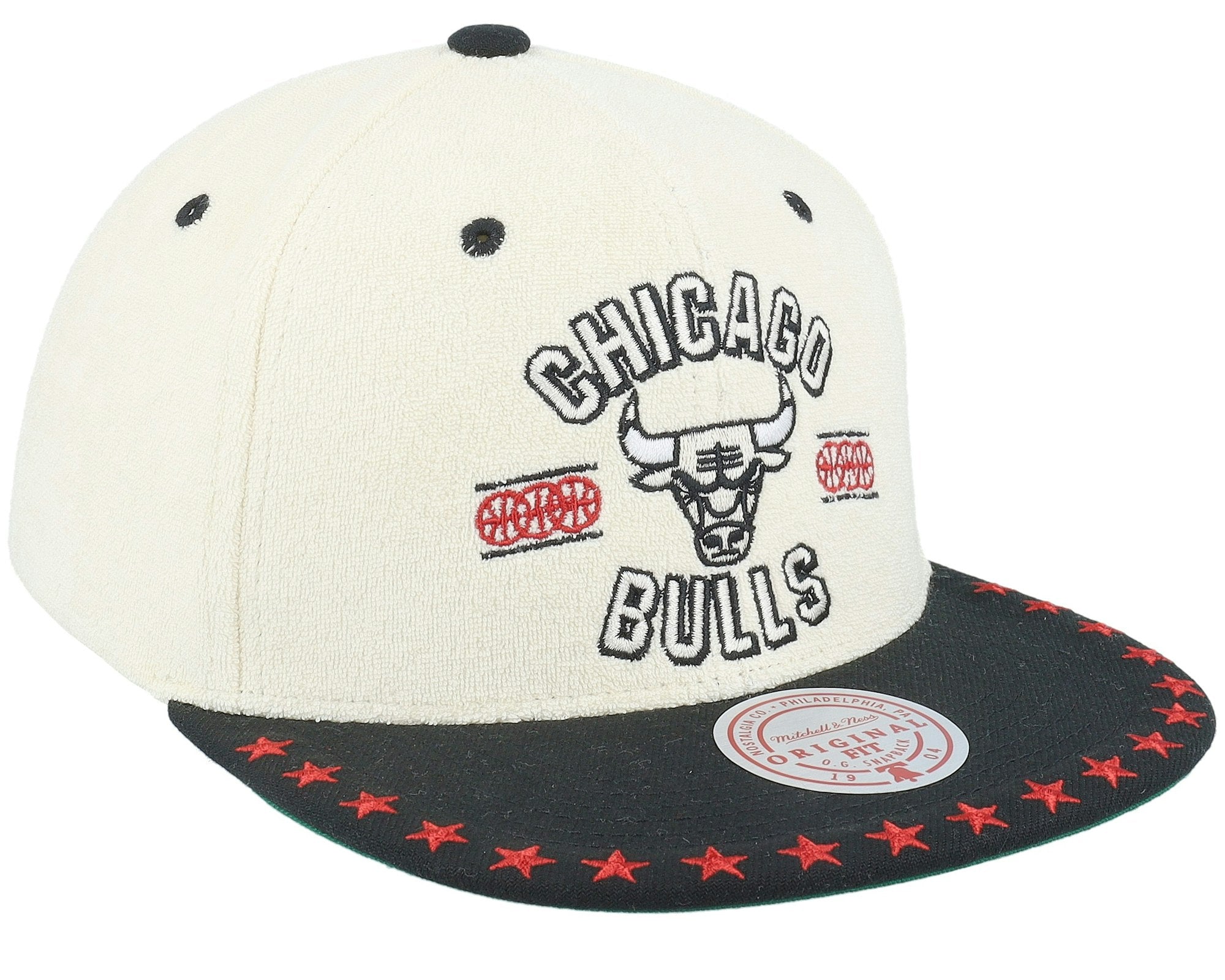 MENS MITCHELL & NESS NBA DUNE ROYAL SNAPBACK BULLS - OFF WHITE