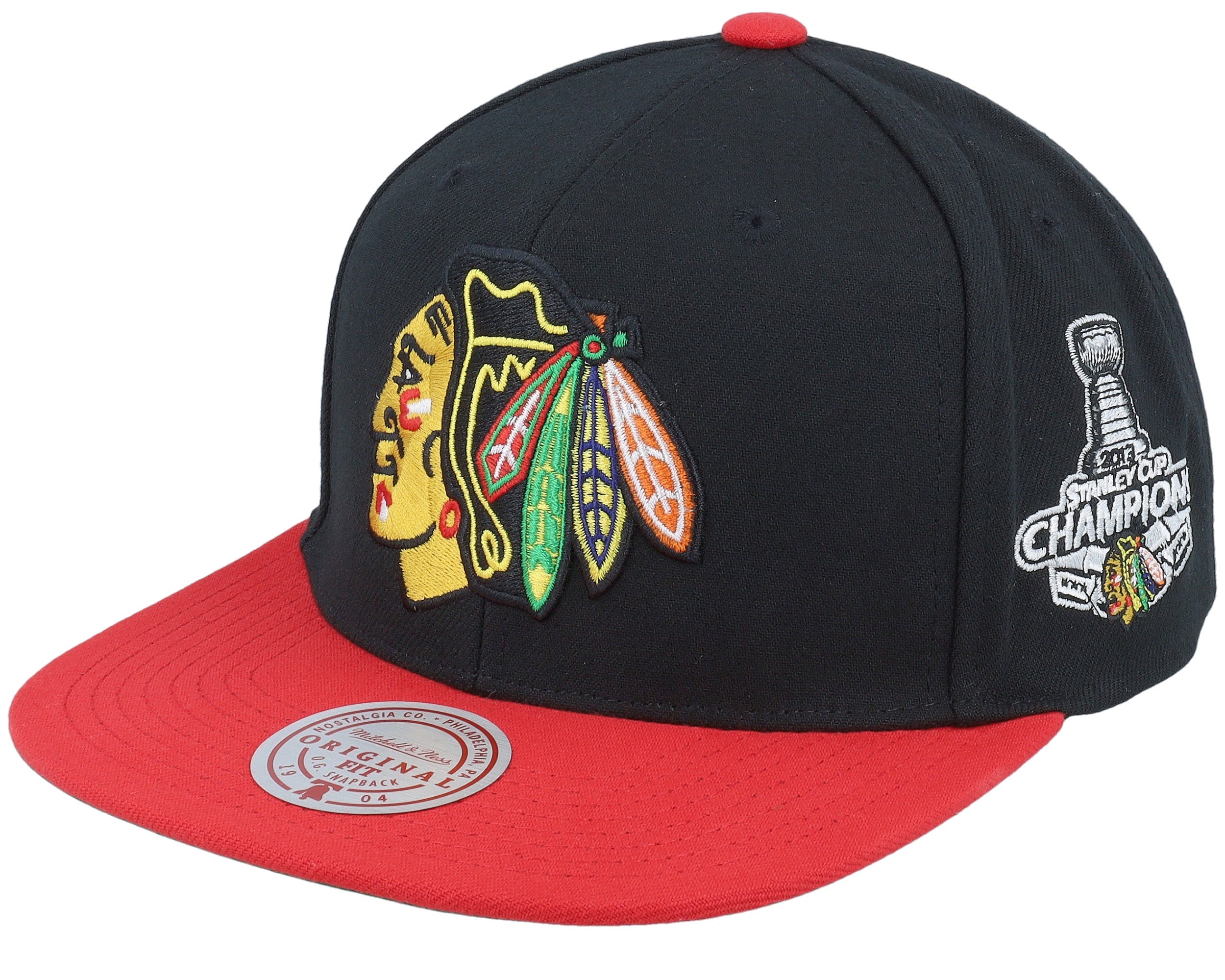 Mens Mitchell & Ness NHL 2 TONE SIDE PATCH SNAPBACK BLACKHAWKS