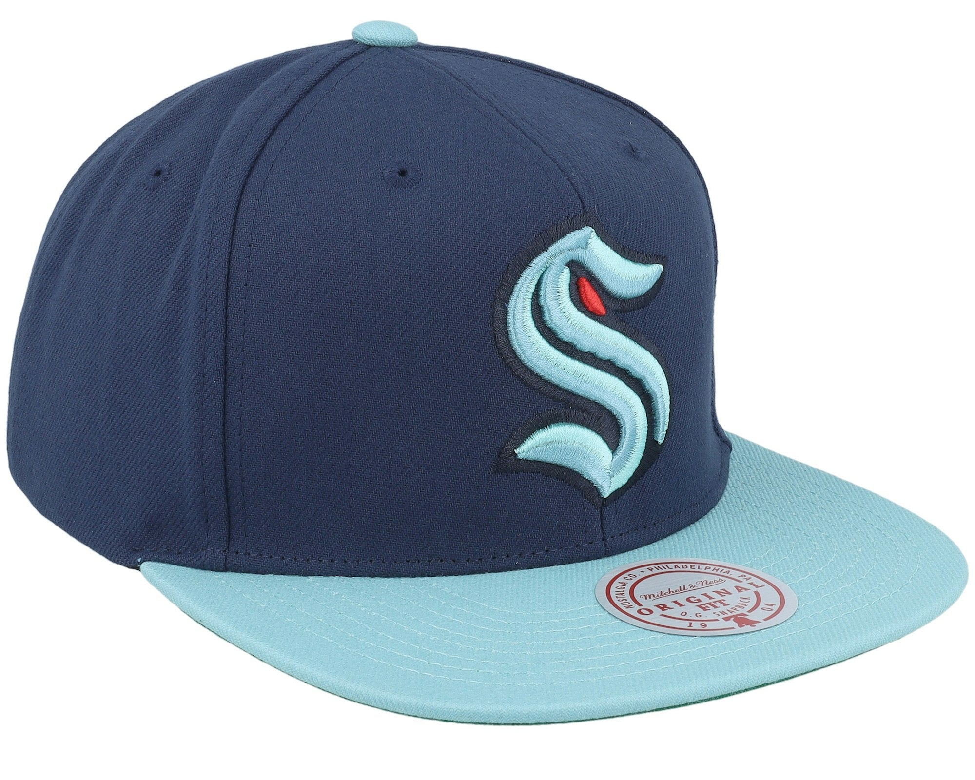MENS MITCHELL & NESS NHL 2 TONE SIDE PATCH SNAPBACK KRAKEN - NAVY
