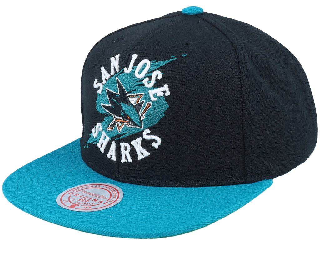 Mens Mitchell & Ness NHL CIRCLE SPLASH SNAPBACK SHARKS