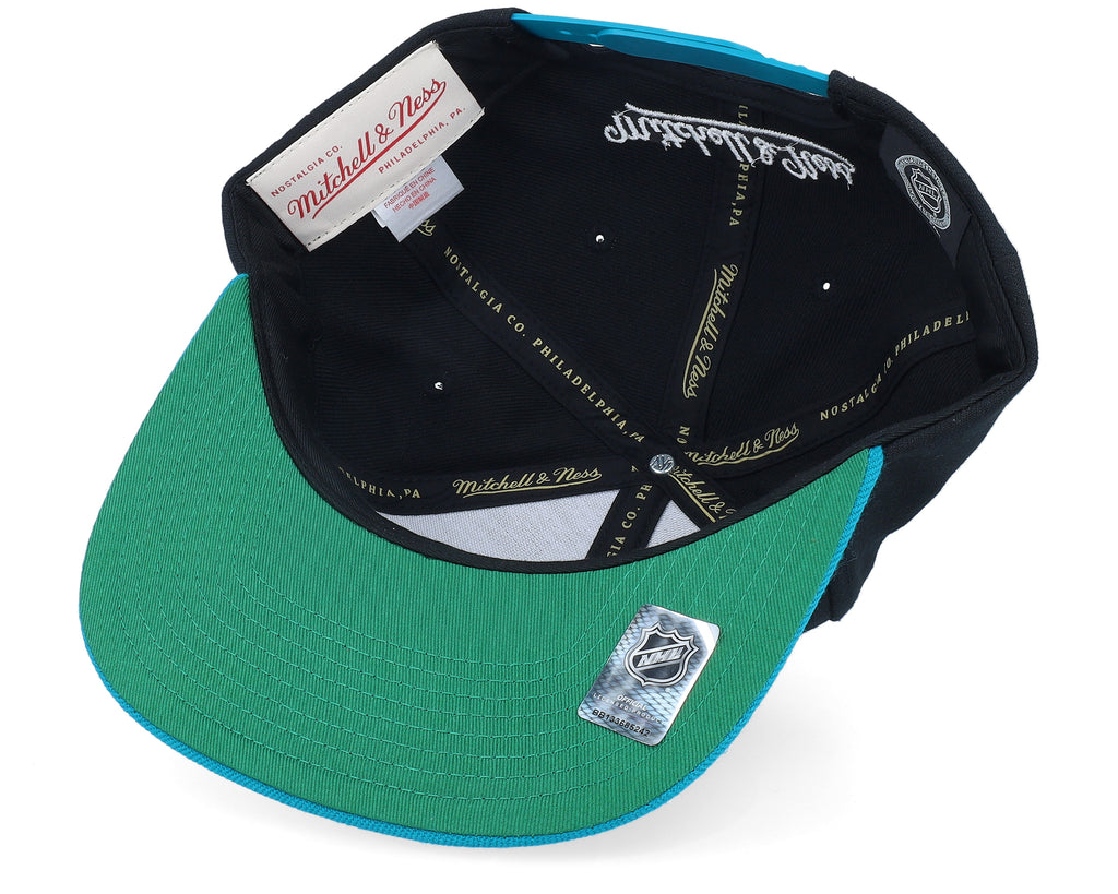 Mens Mitchell & Ness NHL CIRCLE SPLASH SNAPBACK SHARKS