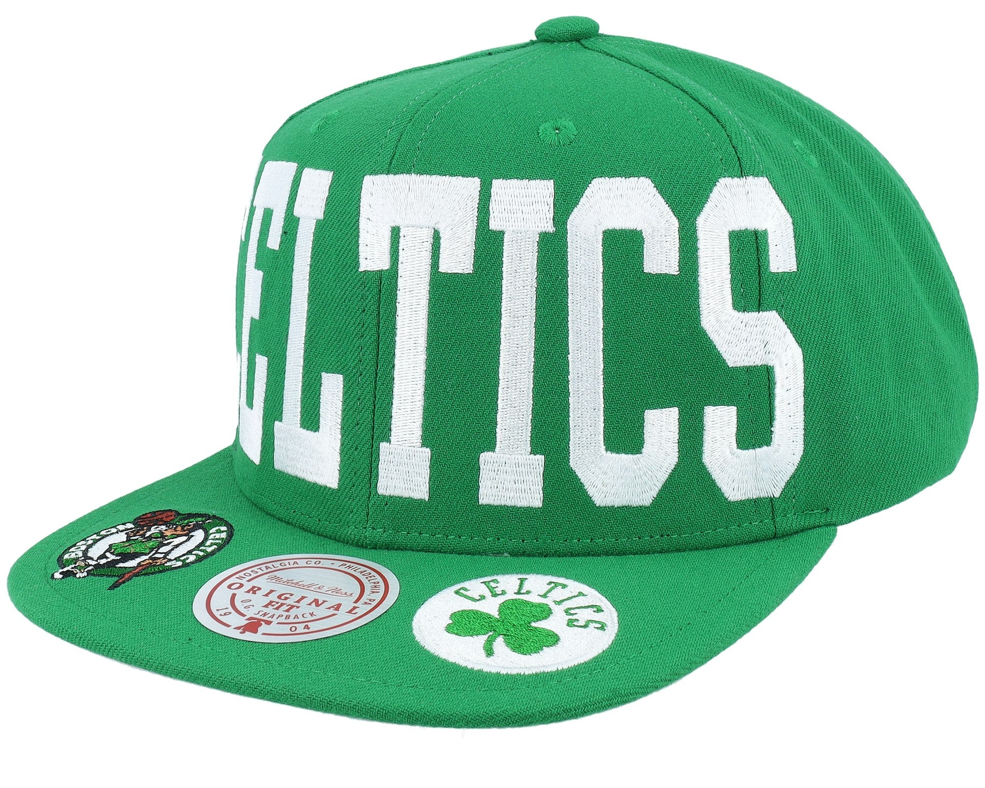 MENS MITCHELL & NESS NBA BIG TEXT 1 SNAPBACK CELTICS - GREEN