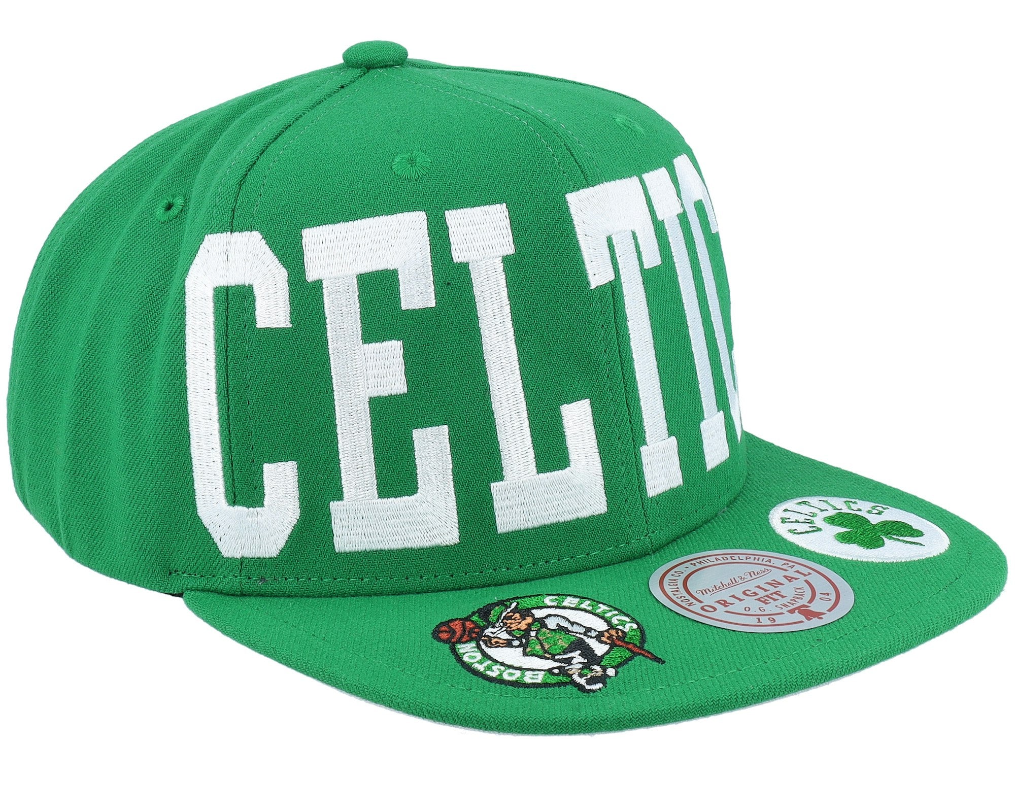 MENS MITCHELL & NESS NBA BIG TEXT 1 SNAPBACK CELTICS - GREEN