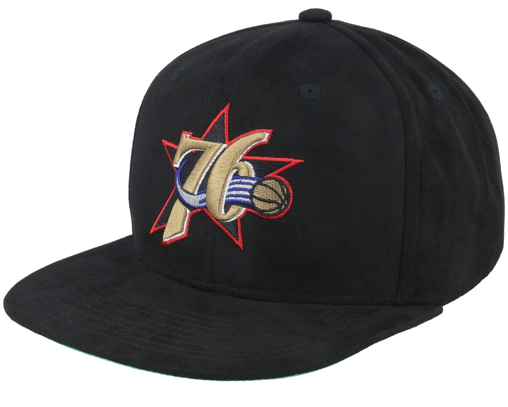 MENS MITCHELL & NESS NBA SWEET SUEDE SNAPBACK HWC 76ERS