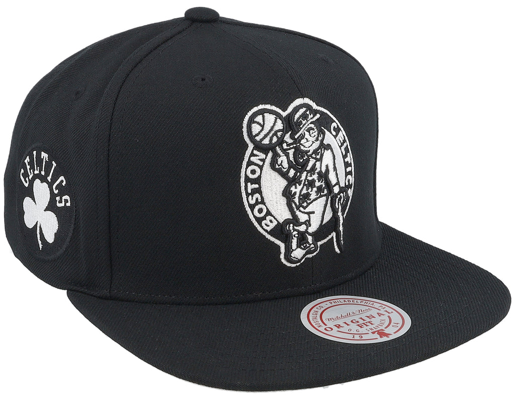 Mens Mitchell & Ness NBA EVERGREEN BLACK WHITE SNAPBACK CELTICS