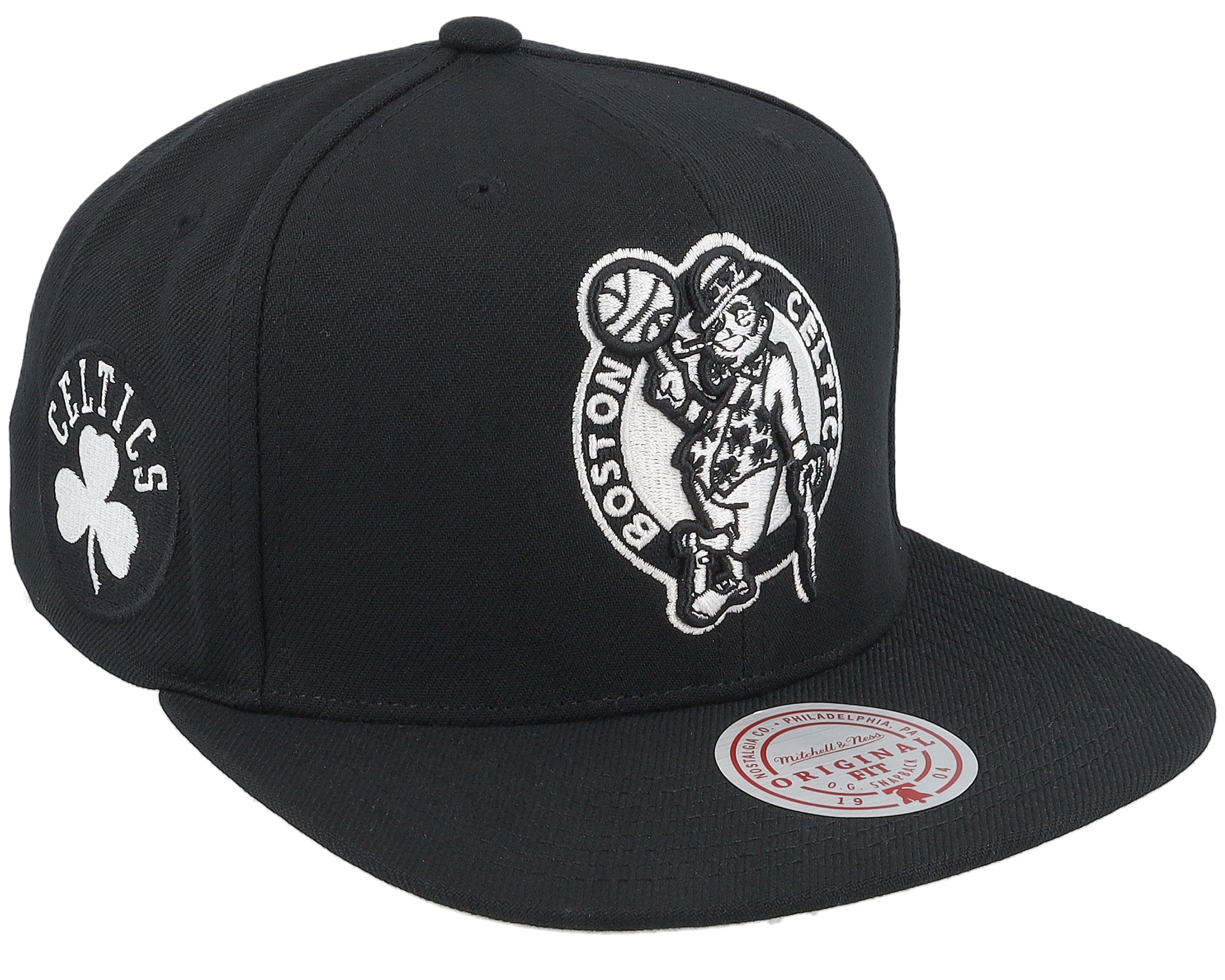 Mens Mitchell & Ness NBA EVERGREEN BLACK WHITE SNAPBACK CELTICS