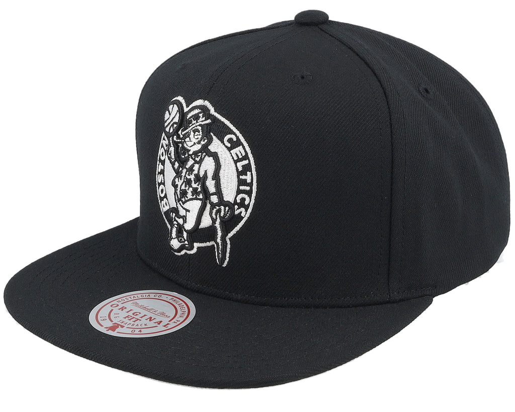 Mens Mitchell & Ness NBA EVERGREEN BLACK WHITE SNAPBACK CELTICS