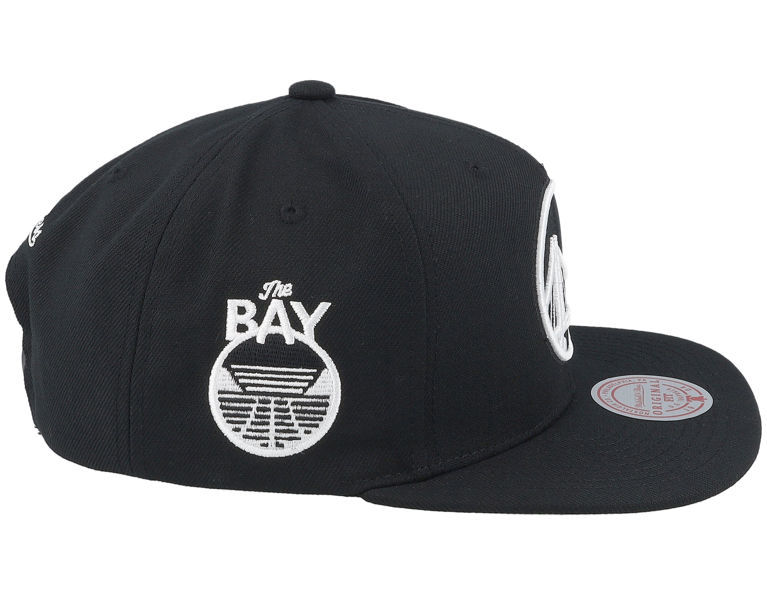 Mens Mitchell & Ness NBA EVERGREEN BLACK WHITE SNAPBACK WARRIORS