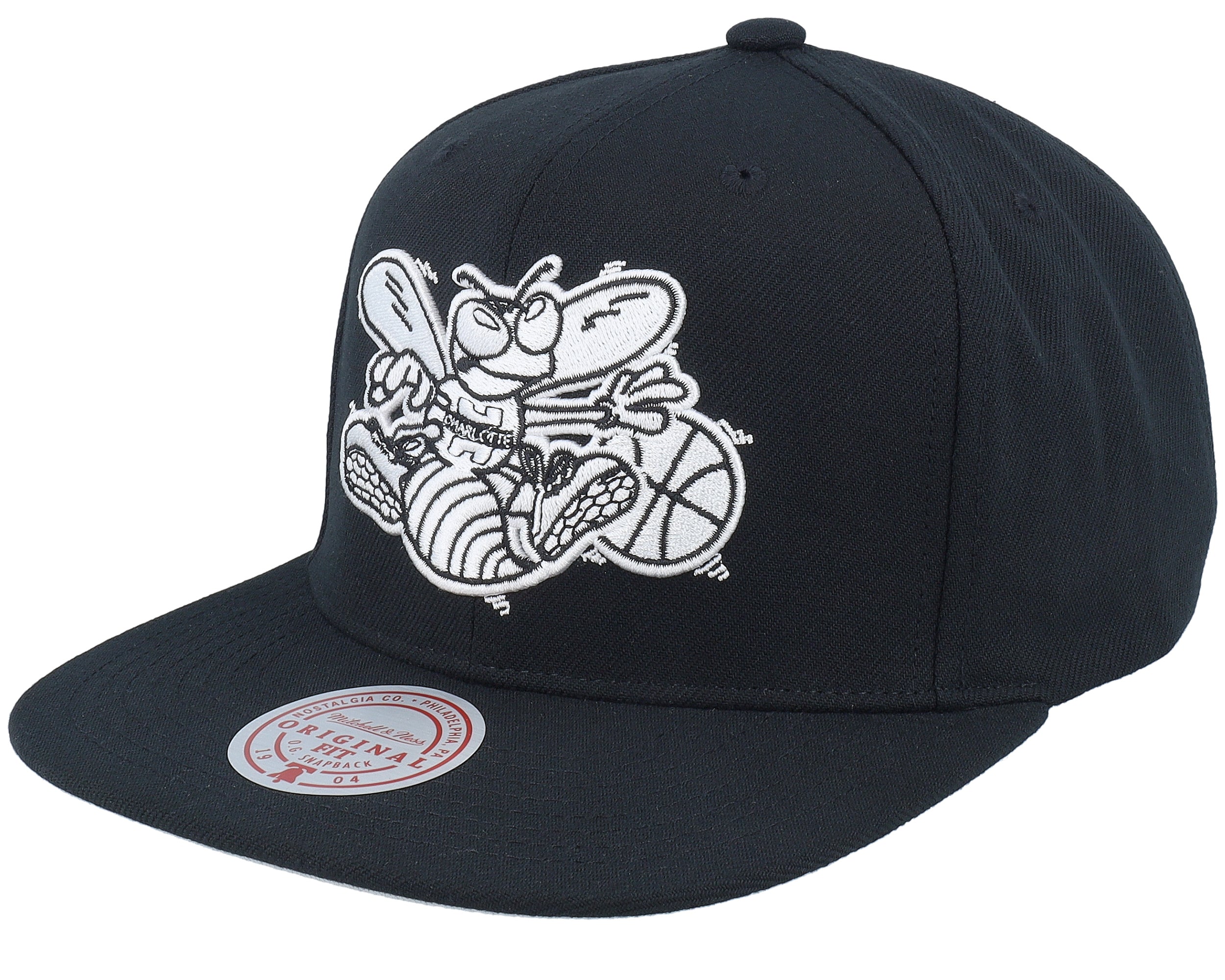Mens Mitchell & Ness NBA EVERGREEN BLACK WHITE SNAPBACK HWC HORNETS