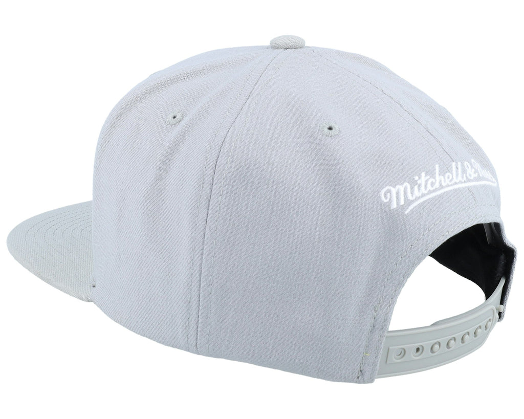 MENS MITCHELL & NESS NBA EVERGREEN GREY WHITE SNAPBACK CELTICS