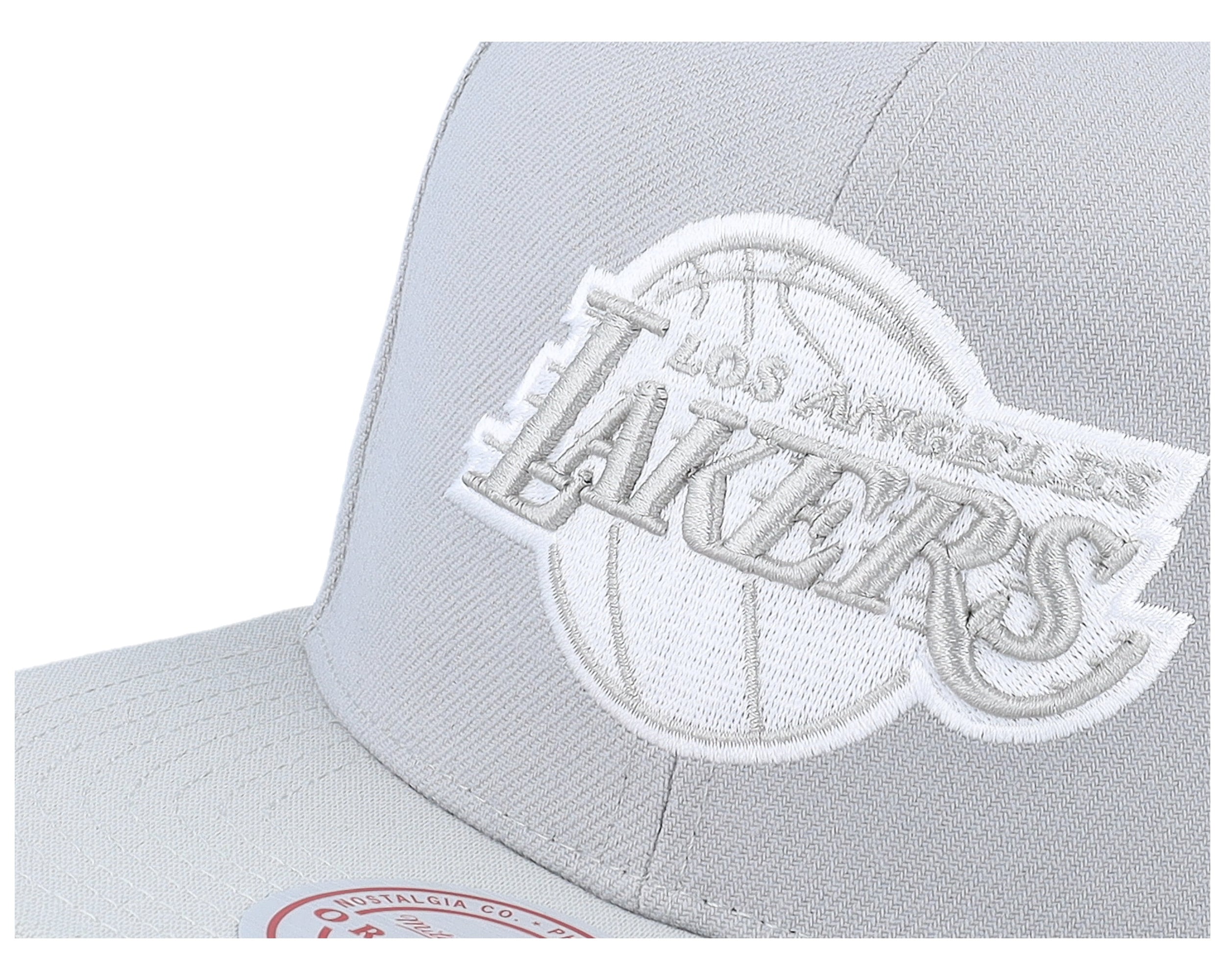 Mens Mitchell & Ness NBA EVERGREEN GREY WHITE SNAPBACK LAKERS
