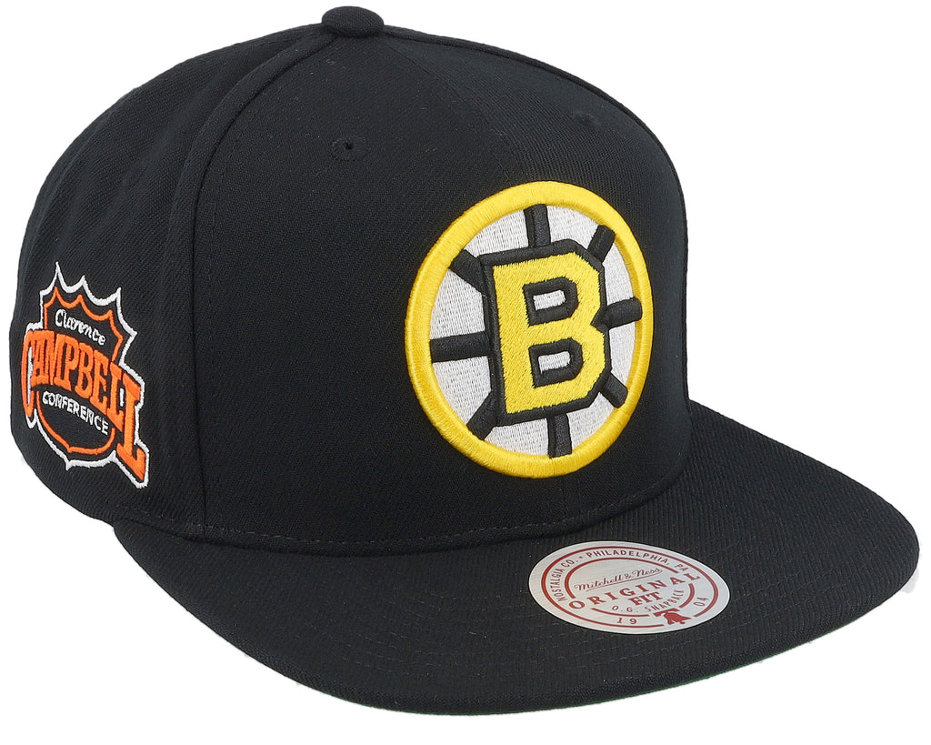 [HS8582-BBNBLCK] MENS MITCHELL & NESS NHL CONFERENCE PATCH SNAPBACK VNTG BRUINS