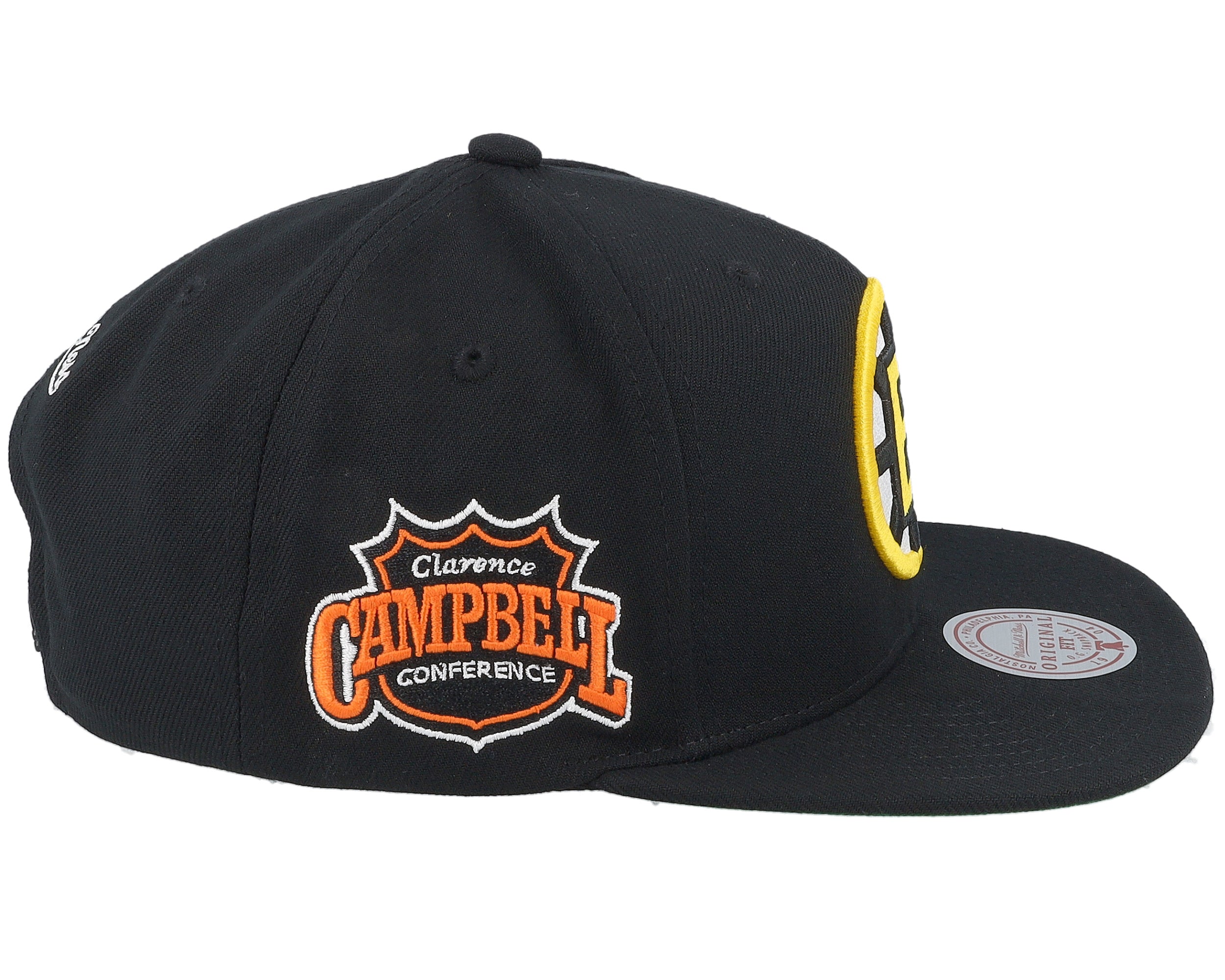 [HS8582-BBNBLCK] MENS MITCHELL & NESS NHL CONFERENCE PATCH SNAPBACK VNTG BRUINS
