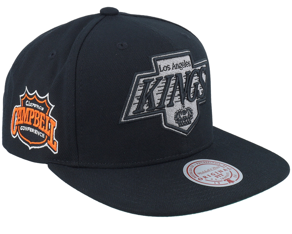 [HS8582-LAKBLCK] MENS MITCHELL & NESS NHL CONFERENCE PATCH SNAPBACK VNTG KINGS