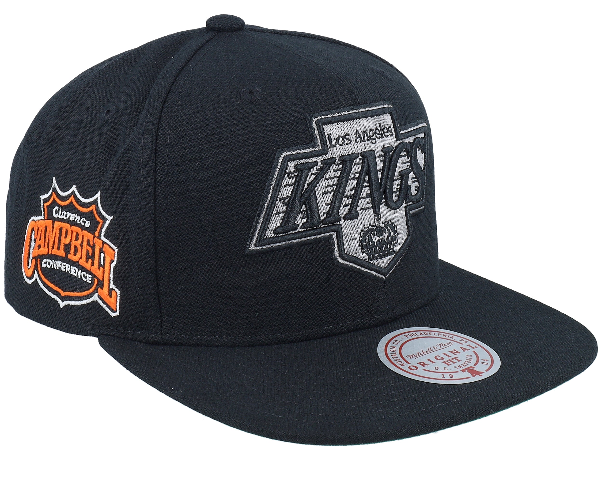 [HS8582-LAKBLCK] MENS MITCHELL & NESS NHL CONFERENCE PATCH SNAPBACK VNTG KINGS