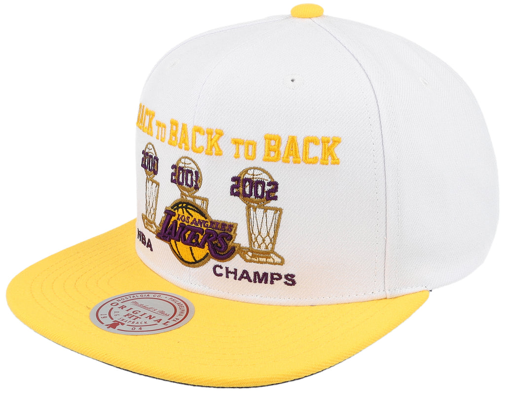 Mens Mitchell & Ness NBA 00-02 CHAMP FLIPSIDE SNAPBACK HWC LAKERS