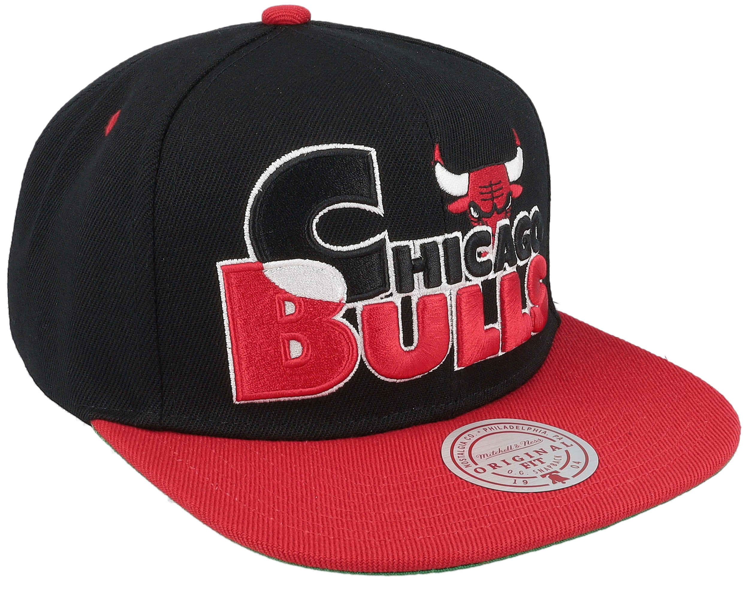 Mens Mitchell & Ness NBA TEXT STACK 1 SNAPBACK BULLS