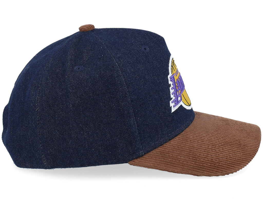 Mens Mitchell & Ness NBA D-STRESSED PRO SNAPBACK LAKERS