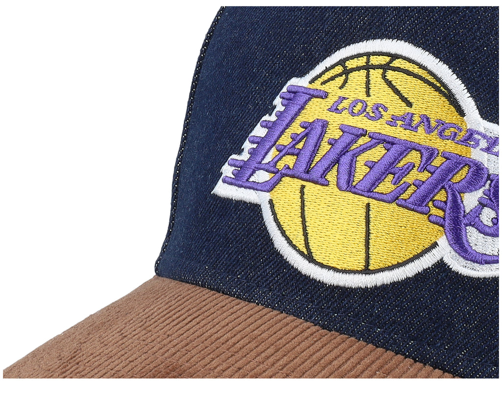 Mens Mitchell & Ness NBA D-STRESSED PRO SNAPBACK LAKERS