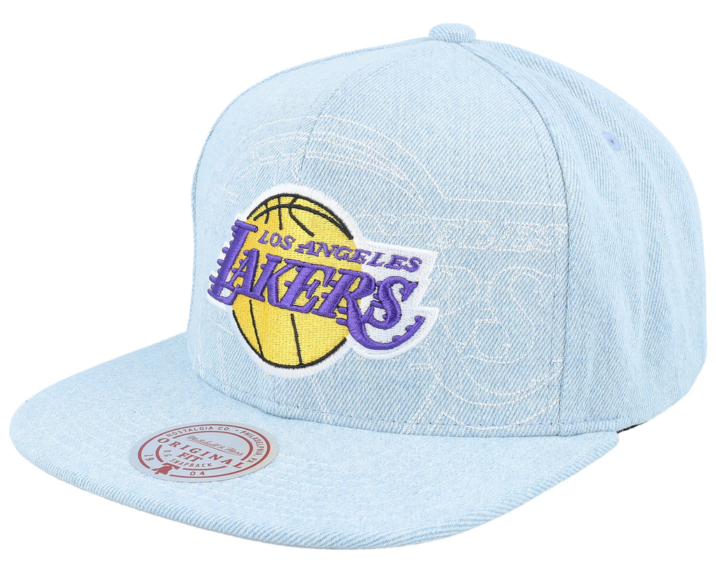 Mens Mitchell & Ness NBA DENIM STITCHER SNAPBACK LAKERS